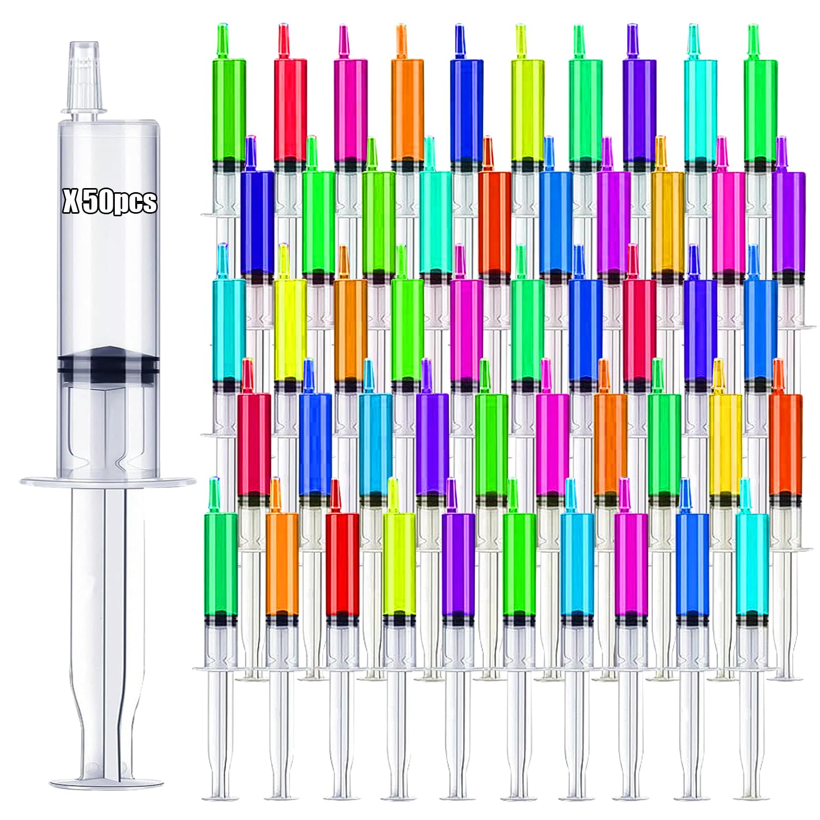 Photo 1 of 125 Pack Jello Syringes with Caps, 10ml Reusable Plastic Syringes for Party Desserts, Jelly, Pudding, Juice - BPA-Free Halloween Thanksgiving Christmas Birthday Supplies