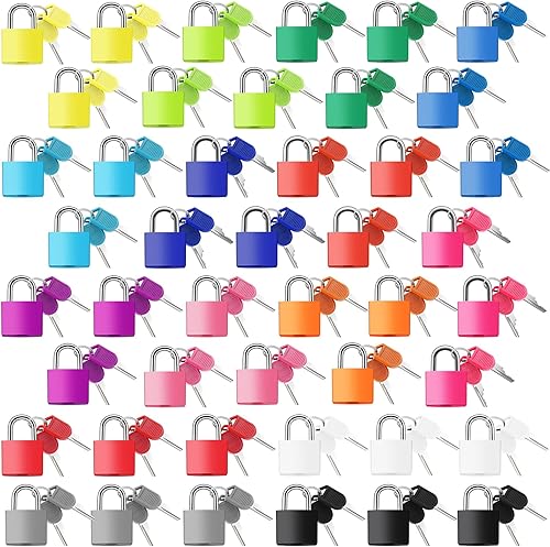 Photect Candados de metal para maleta con llaves, candados de metal, multicolor, para equipaje pequeño, para escuela, gimnasio, aula, hogar, mochila
