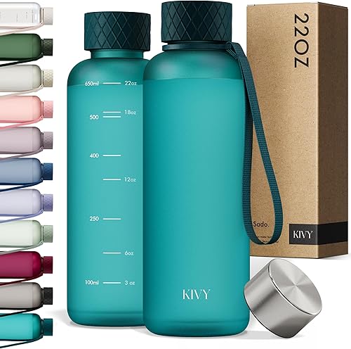 Miniatura 9 de KIVY Botella de agua grande de 50 onzas [ligera e inastillable] Se adapta a mochila y portavasos para viajes, deportes, escuela, botella de agua