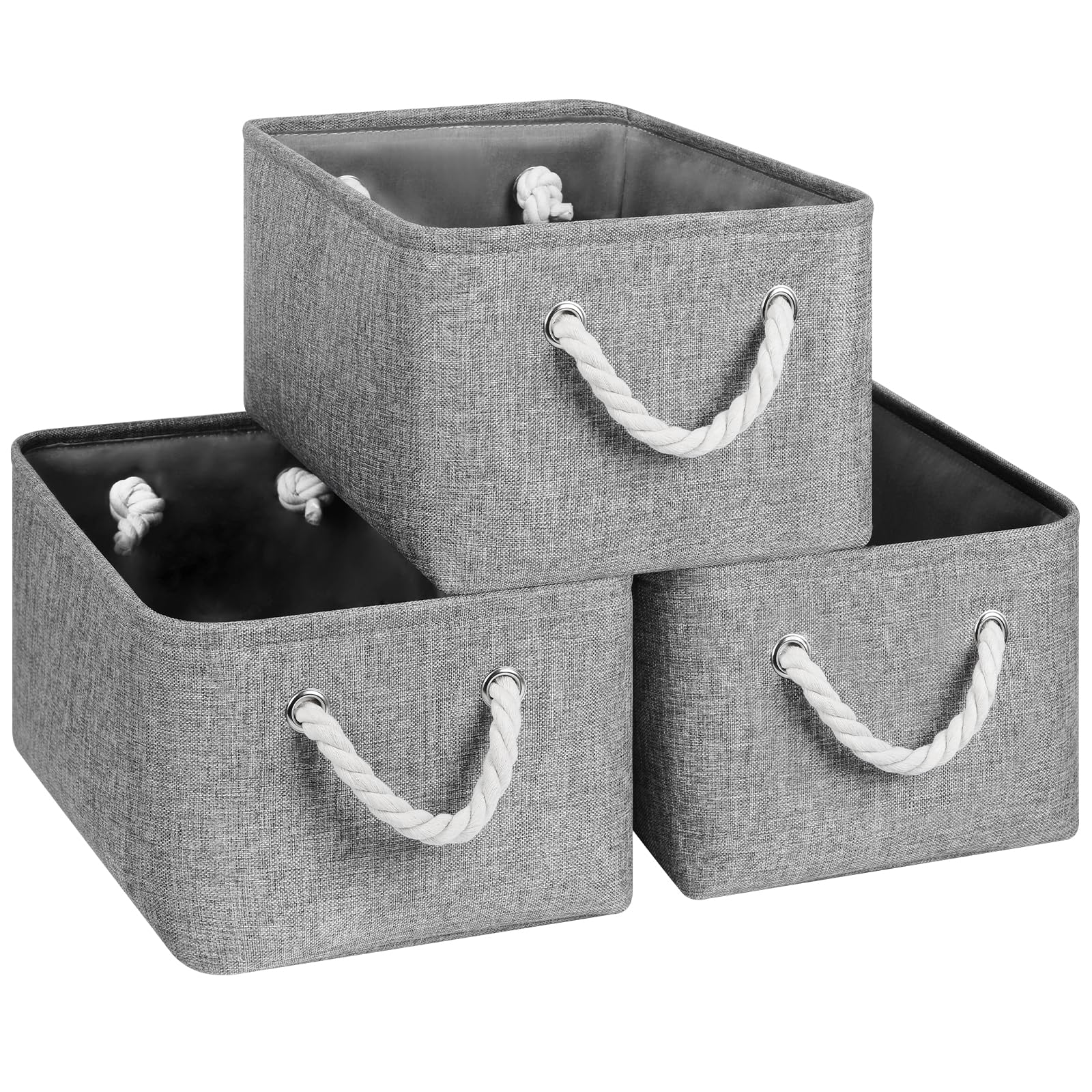 Bac de rangement en tissu gris pour ordonner les vêtements M