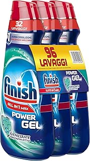 Finish All in 1 Max Powergel Detersivo Lavastoviglie Igienizzante, 3 x 650 ml