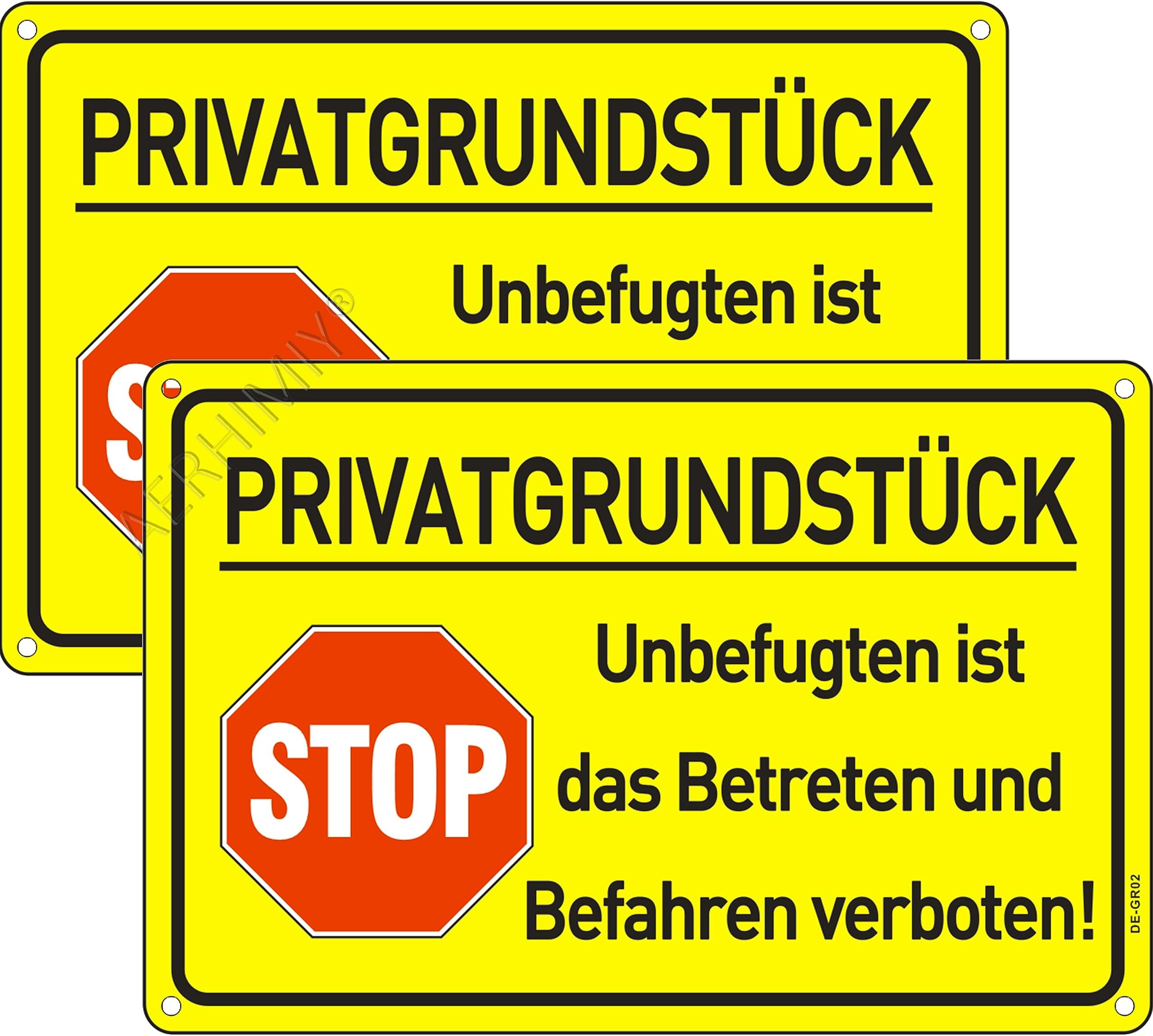 Schild Alu Privatgrundstück Betreten verboten 180 x 250 mm ...