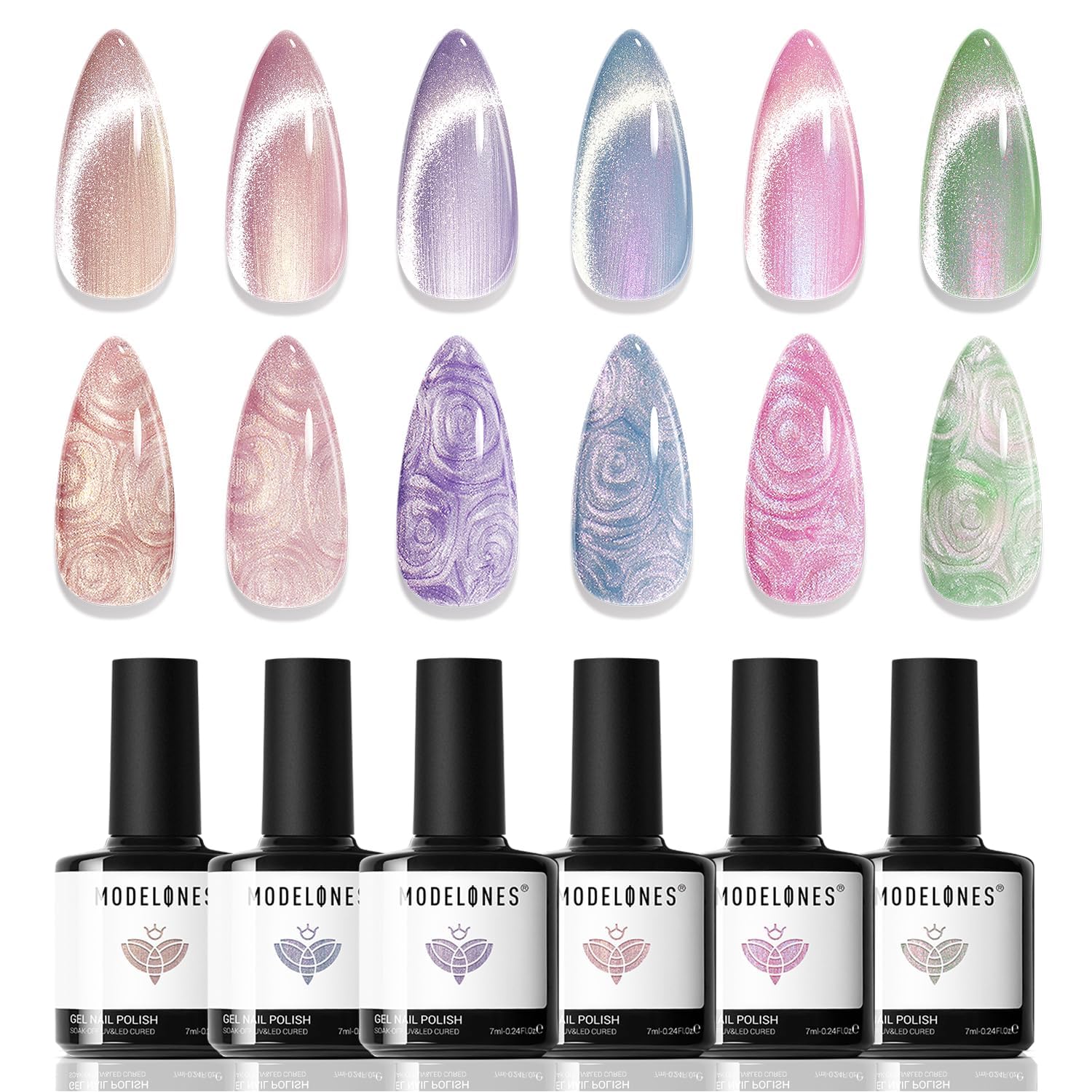 modelones Uv Nagellack Set, 6 Farben shellac Gel Nail Polish Set