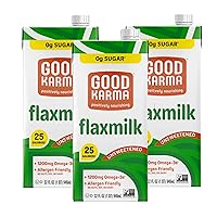 Vista 9 de Good Karma Leche de lino y vainilla + proteína, 32 onzas (paquete de 6), alternativa a la leche no láctea, a base de plantas con 0.28 oz de proteína
