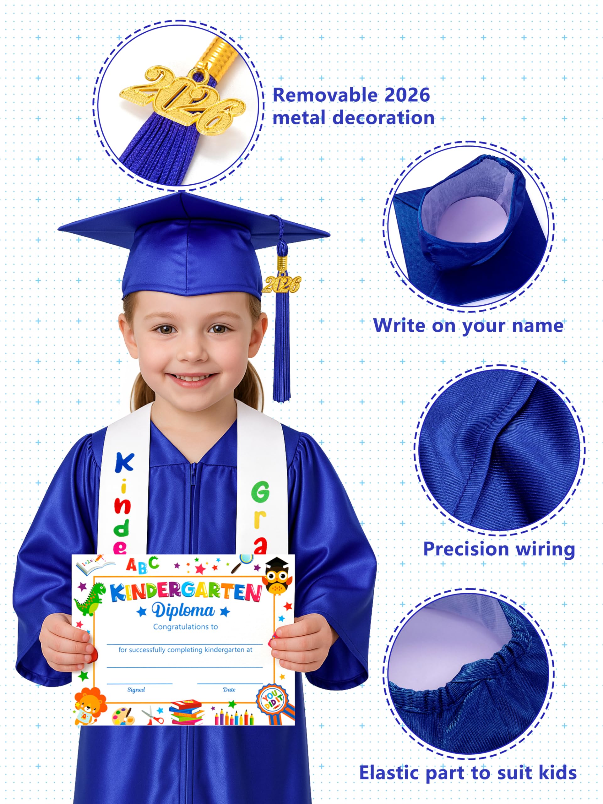 Snapklik.com : QZYL Kindergarten Graduation Cap And Gown Set, 2025 Kids ...