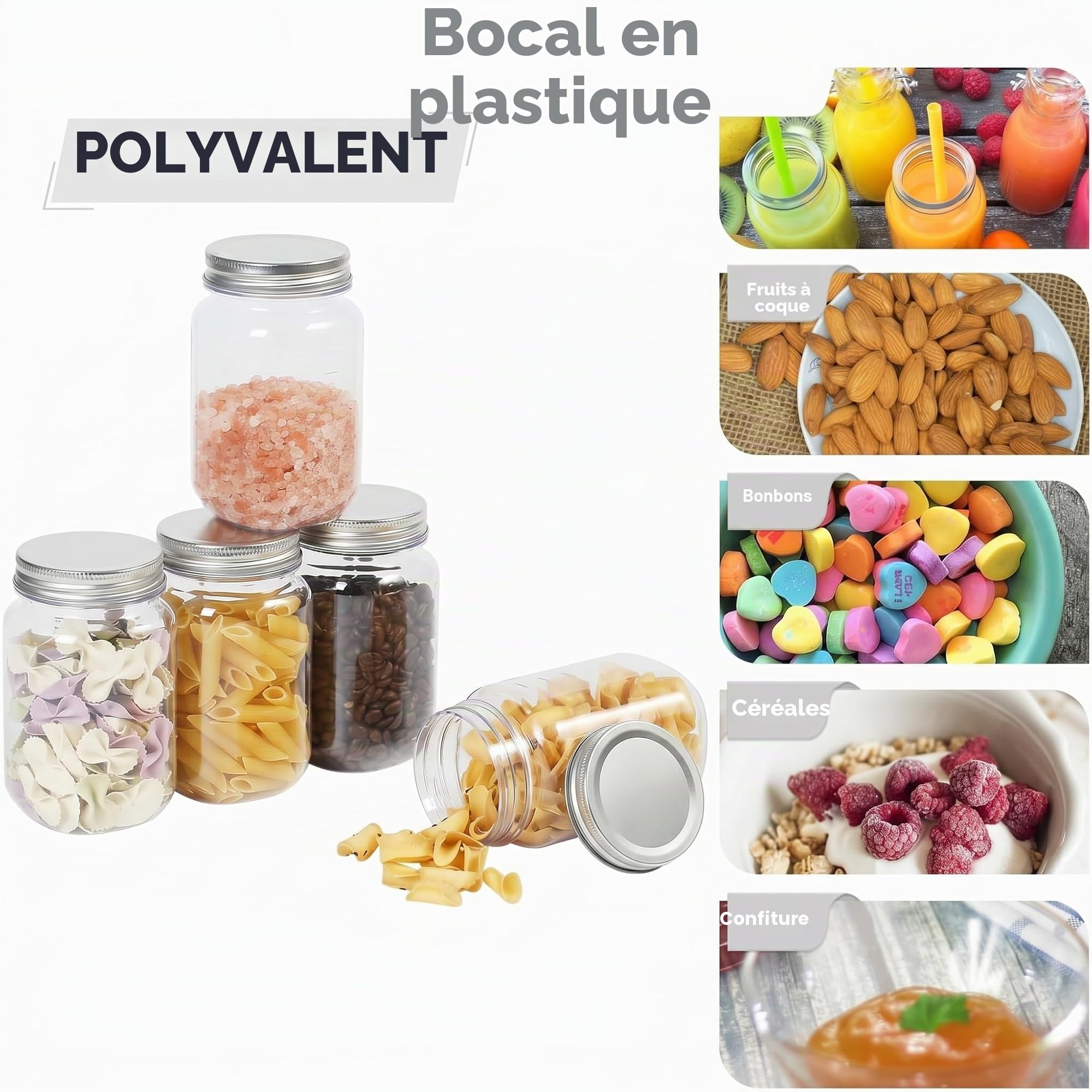 novelinks pot en plastique transparent de 16 oz avec couvercle rotatif - récipient de stockage de boue en plastique réutilisable, rond et vide - sans bisphénol A (paquet de 10)