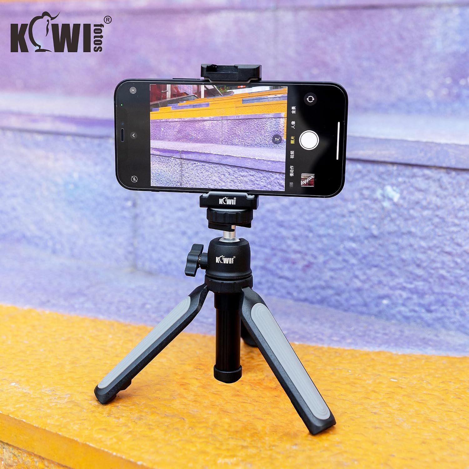Cell Phone Tripod Mount Phone Camera Grip with Detachable Bluetooth Shutter Remote + Extension Mini Tripod Selfie Stick