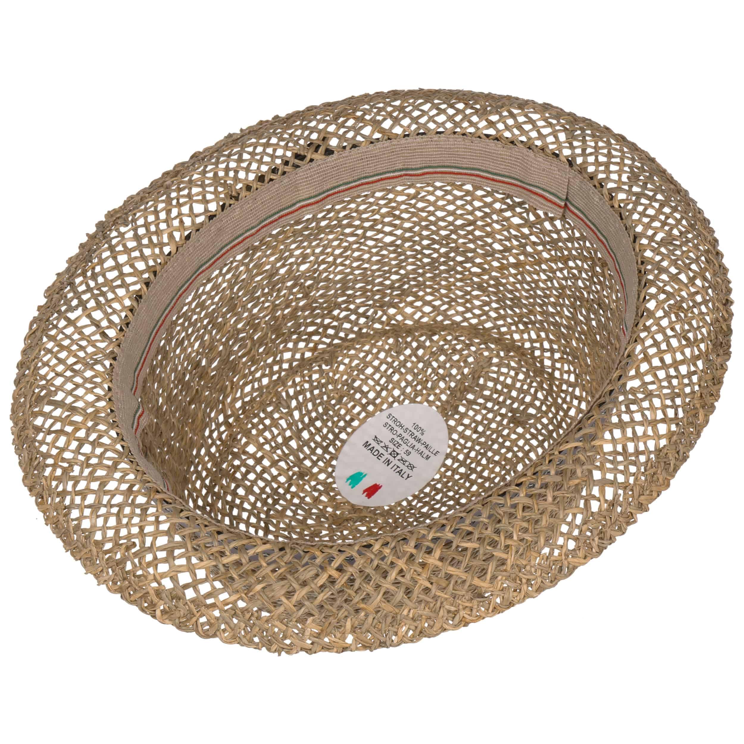 Lipodo CHAPEAUSHOP Pork Pie Chapeau Paille ventile Fabrique en Italie Unisexe Printemps Ete