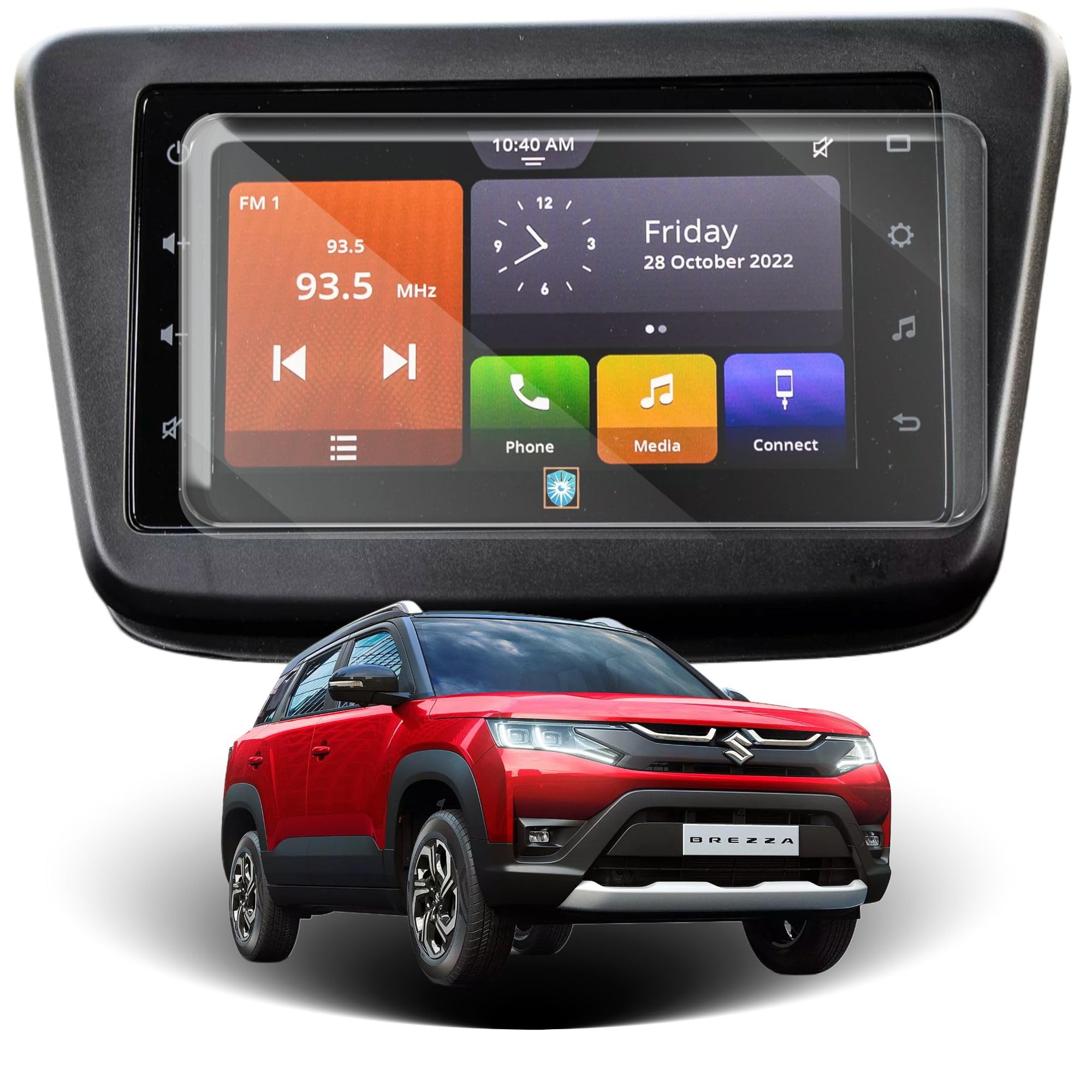 PROTECTERR Car Screen Protector for Maruti Vitara Brezza |2020 - Running| - 7 Inch, Anti-Scratch, Easy Installation, Clear Touchscreen Guard, Infotainment System Protection (Not a Tempered Glass)-image-18
