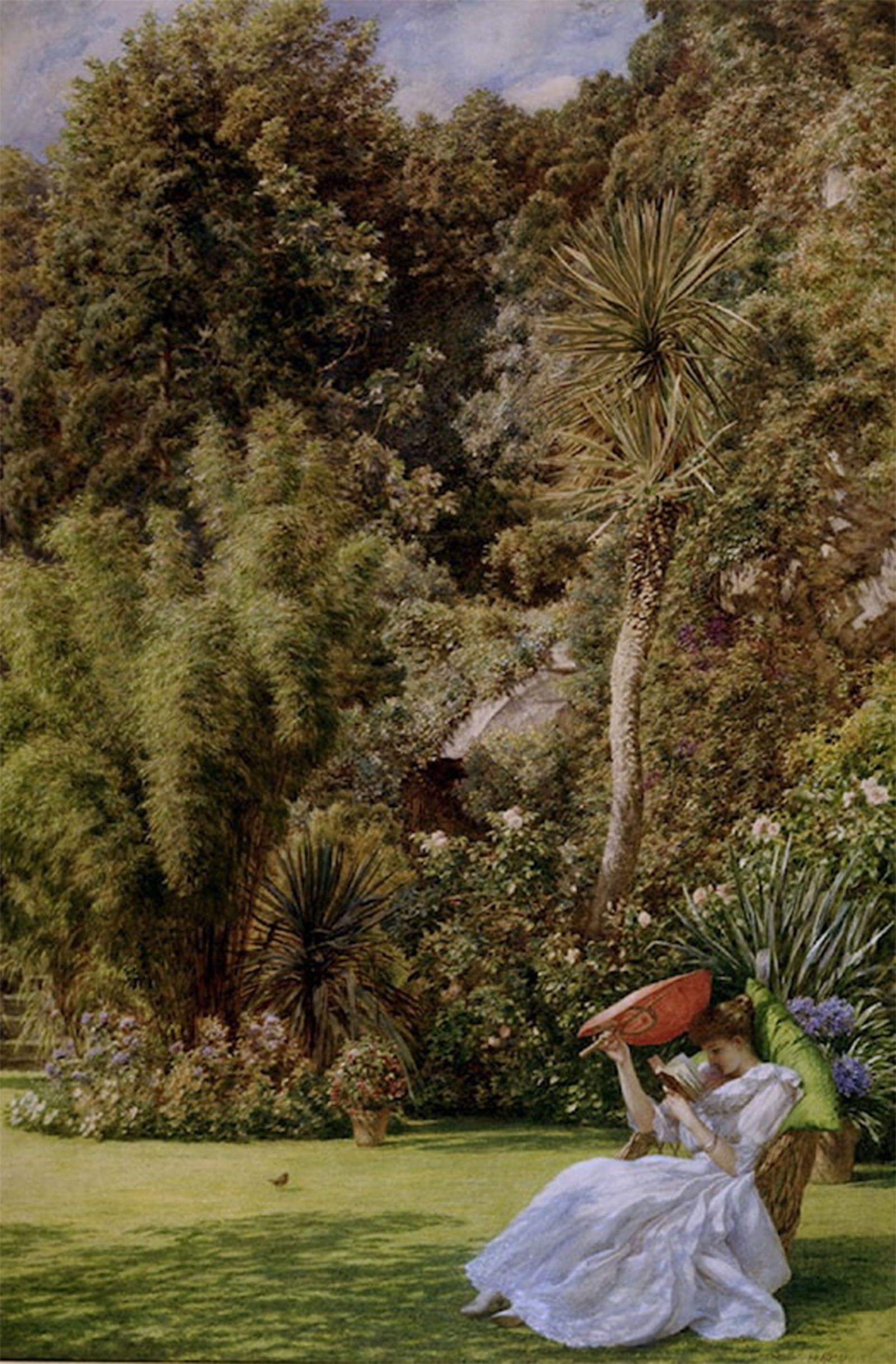 ARTXLXXBN Famous Prints Artwork Pictures Poster Painting Art in a Garden by Edward John Poynter Artwork Landscape Pictures for Home Decor 60x90cm