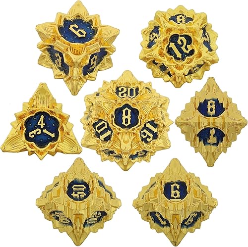 AHDKEJG Juego de dados de metal DND Dungeons and Dragons MTG D&D D20, dados poliédricos aplicables a RPG Warhammer, juego de rol Pathfinder, juego