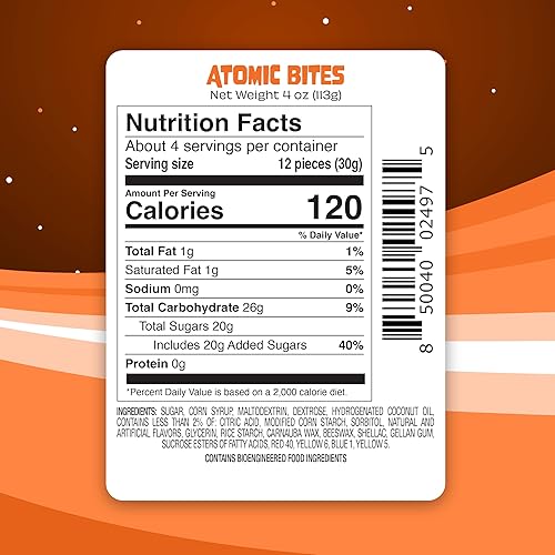 Miniatura 2 de Atomic Bites - UpTop Treats - Caramelos liofilizados - Sabores originales de frutas, cereza, frambuesa azul, naranja, sandía, misterio blanco,