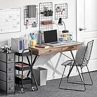 Vista 8 de mDesign Cajonera en torre con 4 cajones. Resistente estructura de metal. Parte superior de madera, cajones de tela fáciles de abrir. Cómoda con 4