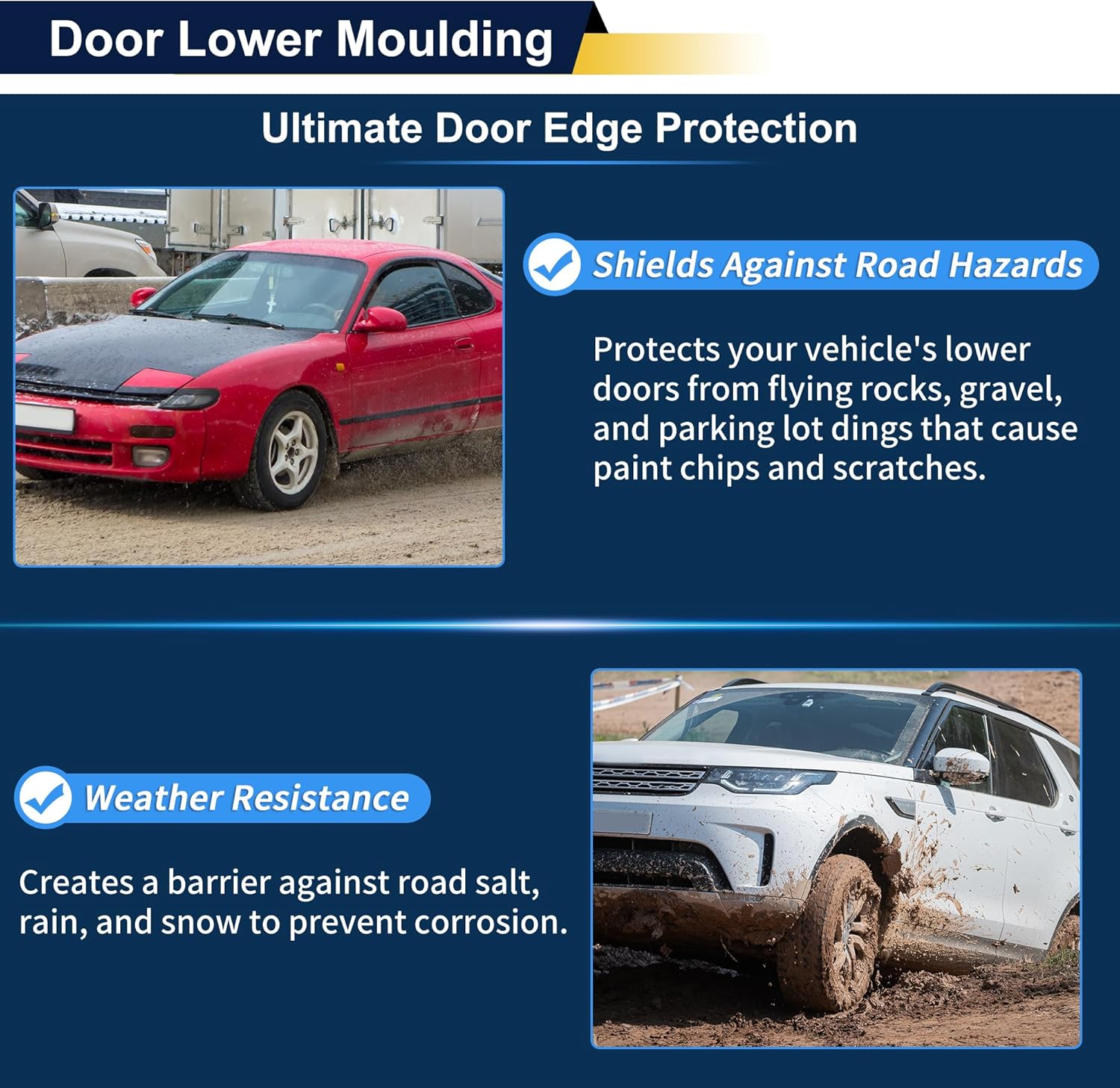 1 Pcs Door Side Lower Trim No.95275365 Door Side Garnish Trim for Buick Encore 1.4L 2020-2022 for Chevrolet Trax 1.4L 2015-2021 Black ABS Plastic