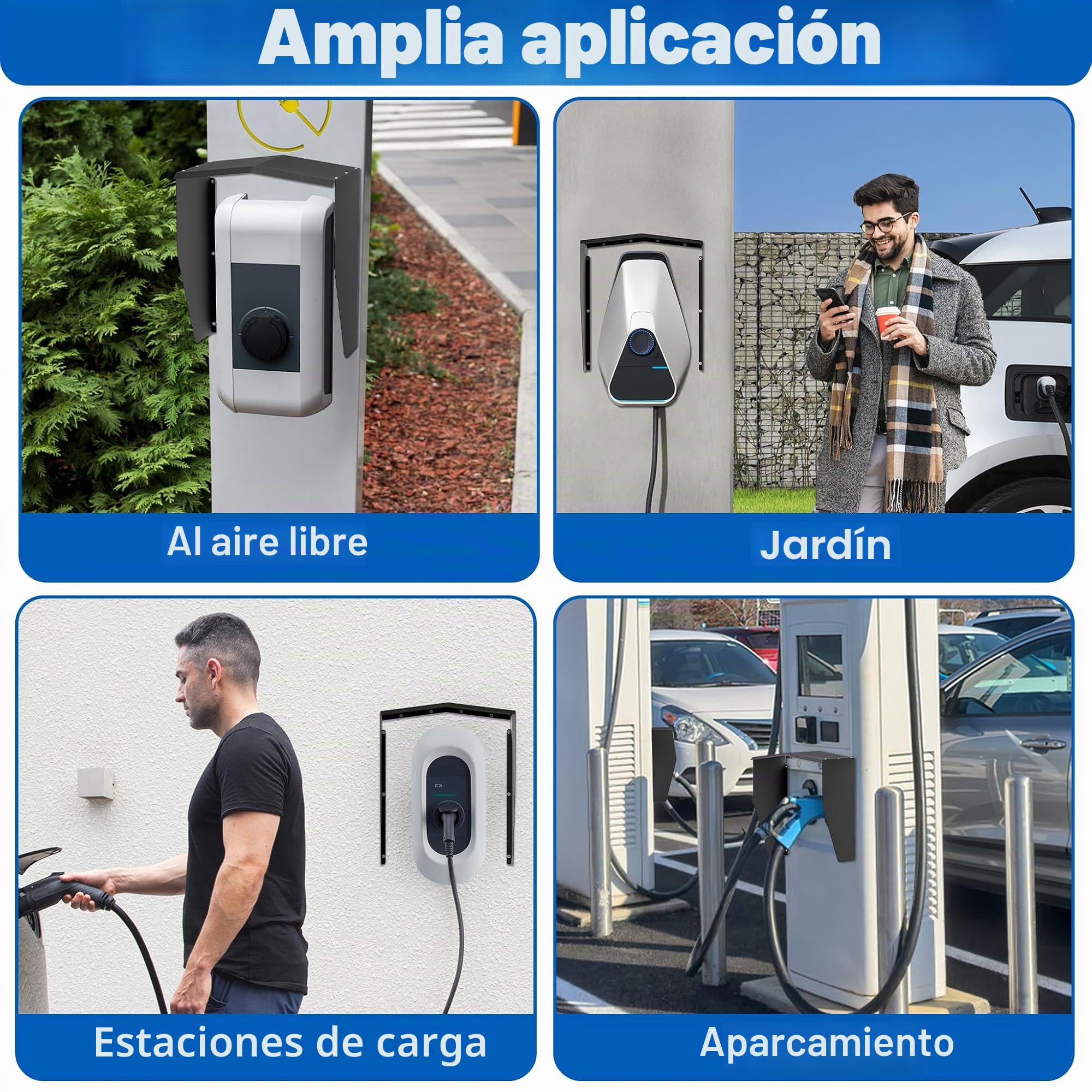 UISEBRT Protección contra la intemperie para Wallbox, techo protector para estación de carga de coche electrónico, protección contra la lluvia y protección solar, cubierta impermeable para cargador,
