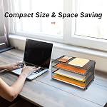 DALTACK Paper Desk Organizer, 3-Tier Letter Tray, Multifunction Desk Organizer, Desktop File Folder Organizer, Desk Organizers and Accessories for Home Office, Black