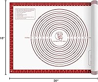 Vista 8 de Alfombrilla de silicona para hornear, tapete antiadherente para masa de pastelería para enrollar, tapete para hornear macarons, tapete de pizza