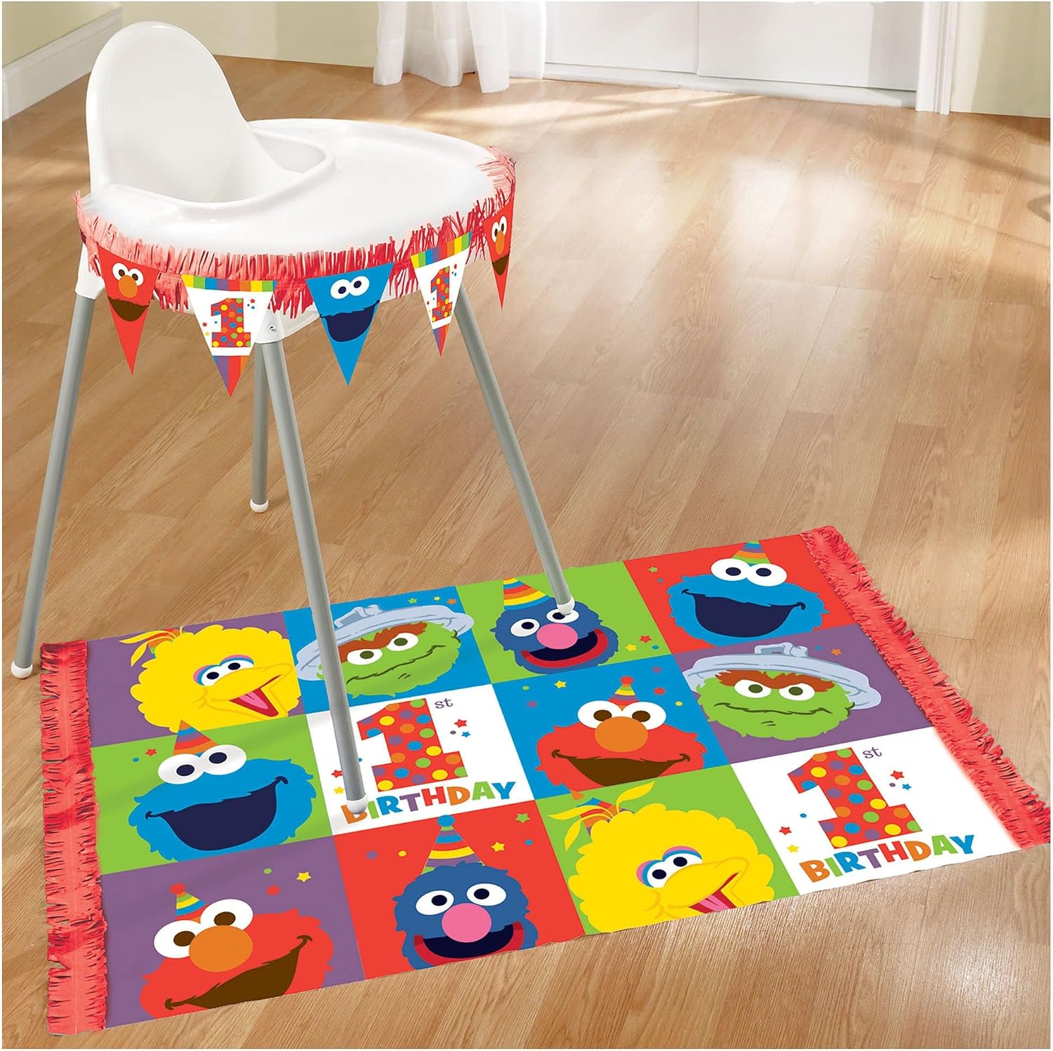 amscan 1st Birthday 1st Birthday Elmo High Chair Decorating Kit Party Supplies Elmo Sesame Street Fun to be One!, Multicolor, One Size
