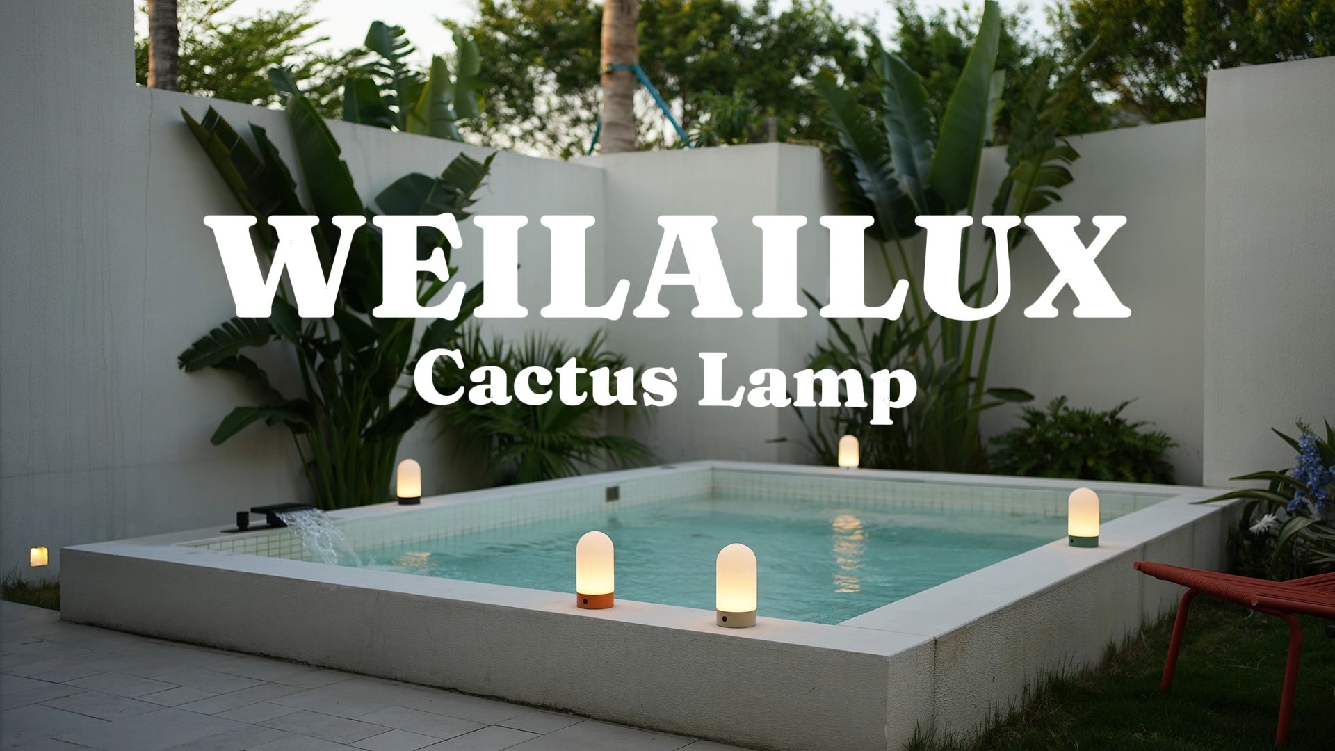 Image of WEILAILUX Rechargeable Waterproof Shower Lamp, 2700K Warm LED (Wood Grain)
