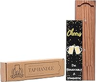 Vista 2 de Mango de grifo de cerveza con pizarra extraíble, mango de madera de nogal rústico de 8 pulgadas con una práctica pizarra magnética extraíble