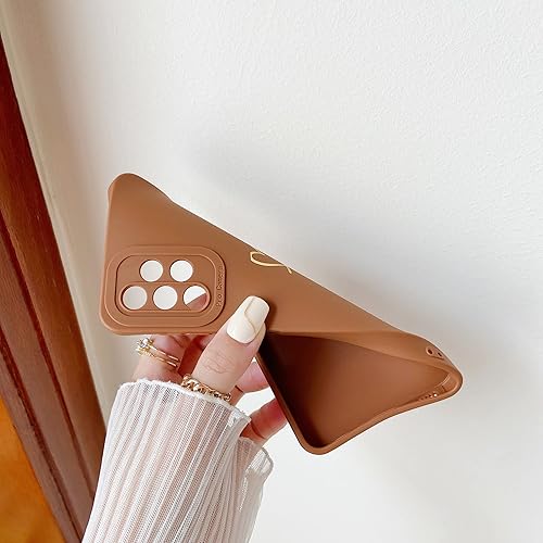 Miniatura 5 de Qokey Funda compatible con Galaxy A12 de 6.5 pulgadas, diseño de corazón de amor chapado en oro con protección anticaídas para el lente de la