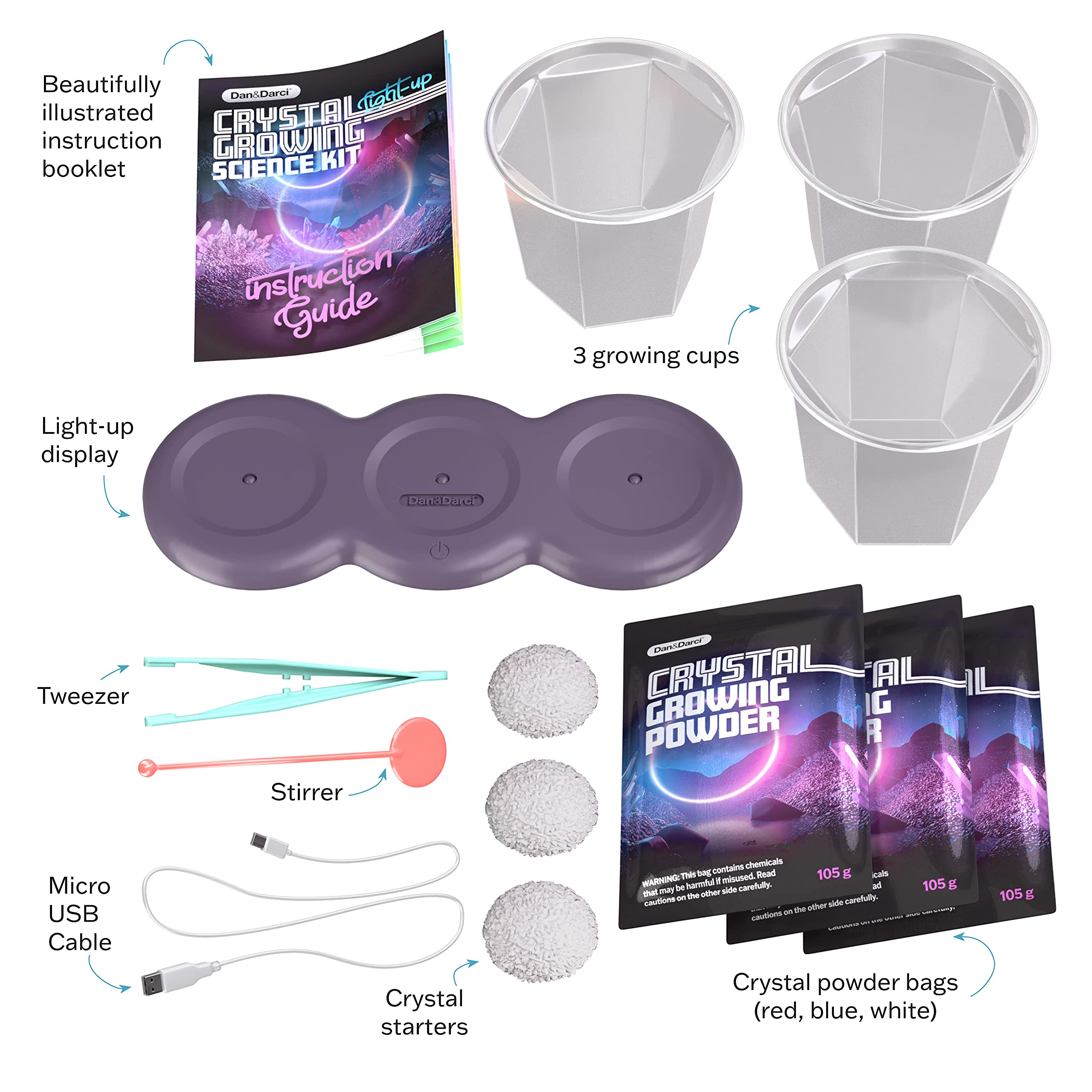 Light-up Crystal Growing Kit for Kids - Science Kits for Kids Age 8-12 - 6 7 8 9 10 Year Old Boy Birthday Gifts - Gifts for Girls - STEM Toys for 7 Year Old Boys, Experiment Crafts for Age 10-12 Years — Amazon image 5