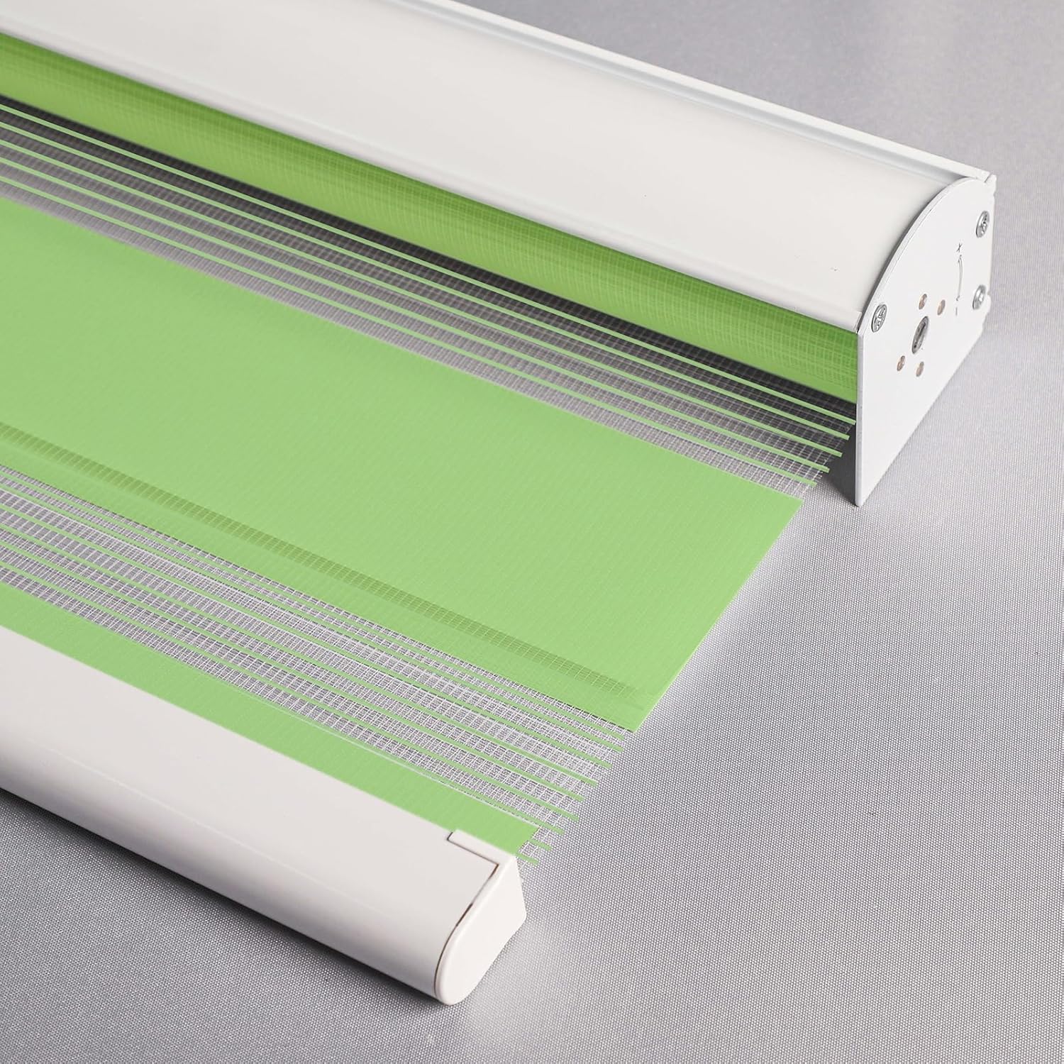 LUSTROWIN Cordless Zebra Blinds for Windows, Dual Layer Light Control Blinds for Indoor Windows, Light Filtering Roller Blinds & Shades, Fruit Green, 27" W x 48" H