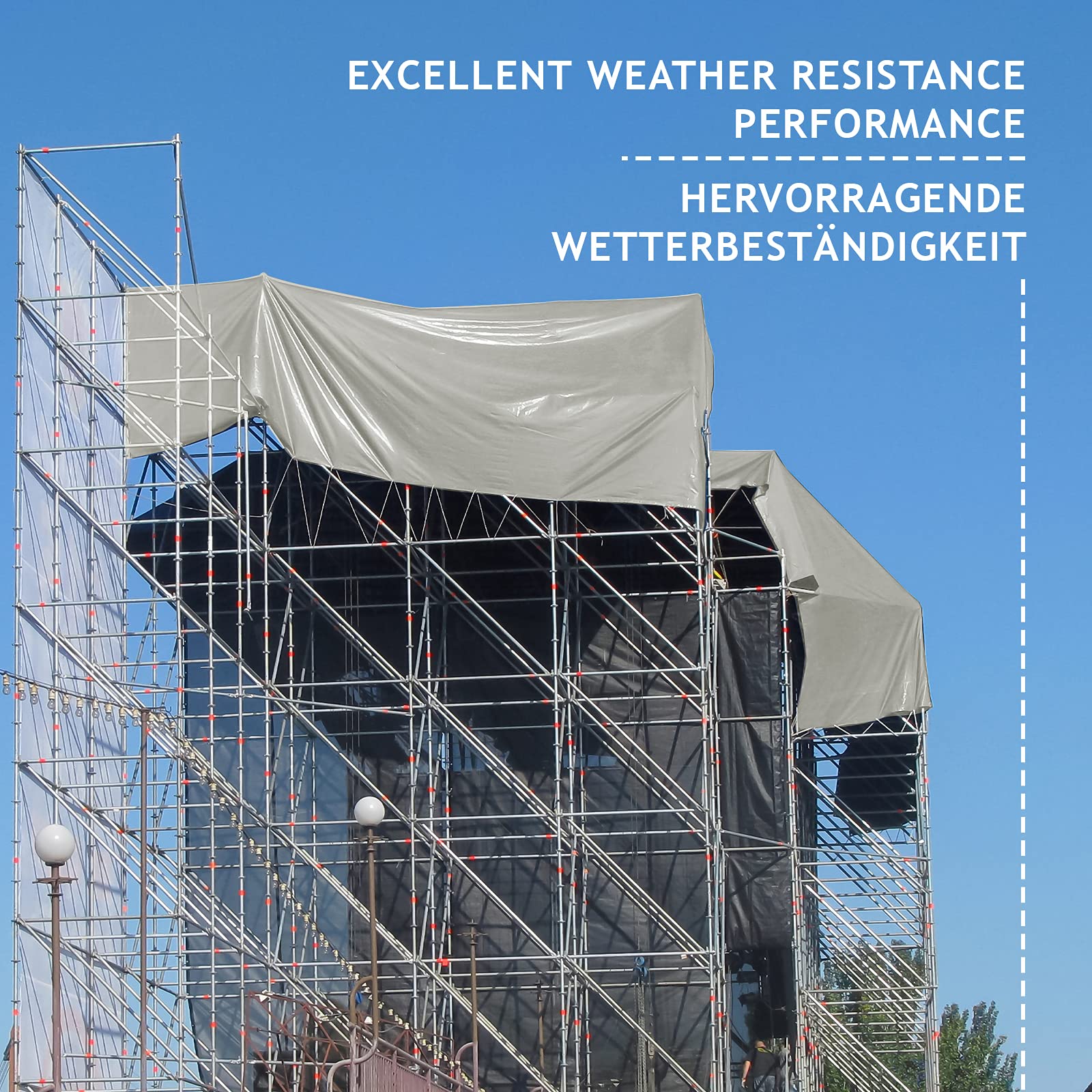 Jago® Telo Impermeabile - 2x3m, PVC 650 g/m², Impermeabile, Antipioggia, con Occhielli, Grigio - Telo Copritutto Occhiellato, Copertura, Telone Protettivo da Esterno, Legna, Campeggio
