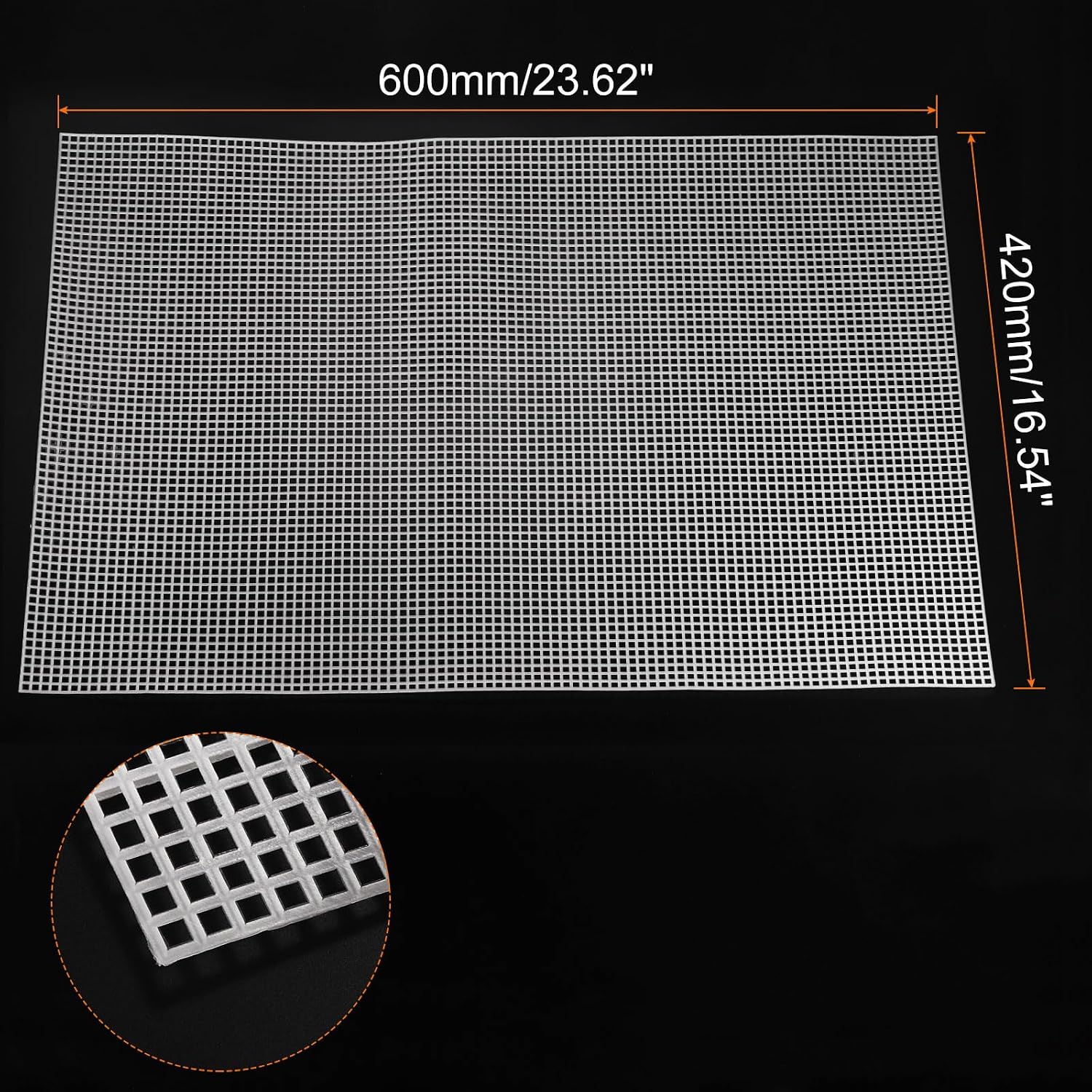 HARFINGTON 10Pcs Plastic Mesh Canvas Sheets 16.54"x23.62" 7 Count Rectangle Hole Blank Canvas White for Embroidery Needlepoint, Knit Crochet Yarn Crafting