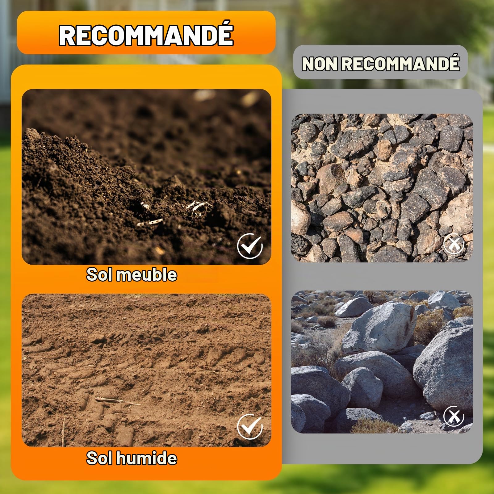 Désherbeur Manuel et Extracteur de Mauvaises Herbes avec sac de jardin de 50l, Longueur 100cm, 4 Griffes arrache-Racines en Acier en Outil de Désherbage Longue Manche pour Enlever Mauvaises Herbes