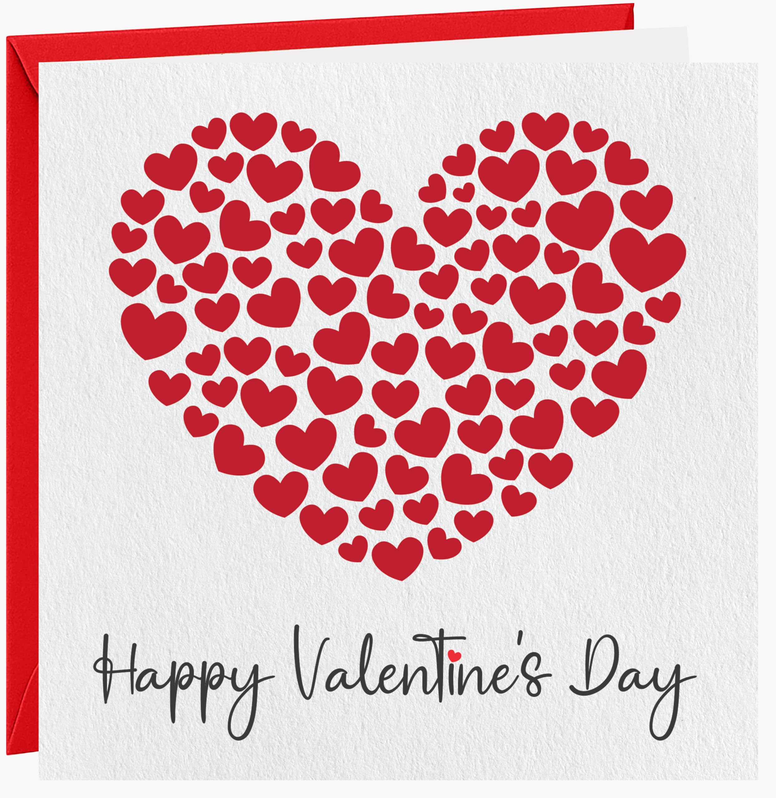 Romantic Valentine's Day Card for Him or Her - Valentine's Day Card for Girlfriend, Boyfriend, Husband or Wife - Valentine's Day Card for Fiance Fiancee - Red Heart's Valentine's Card