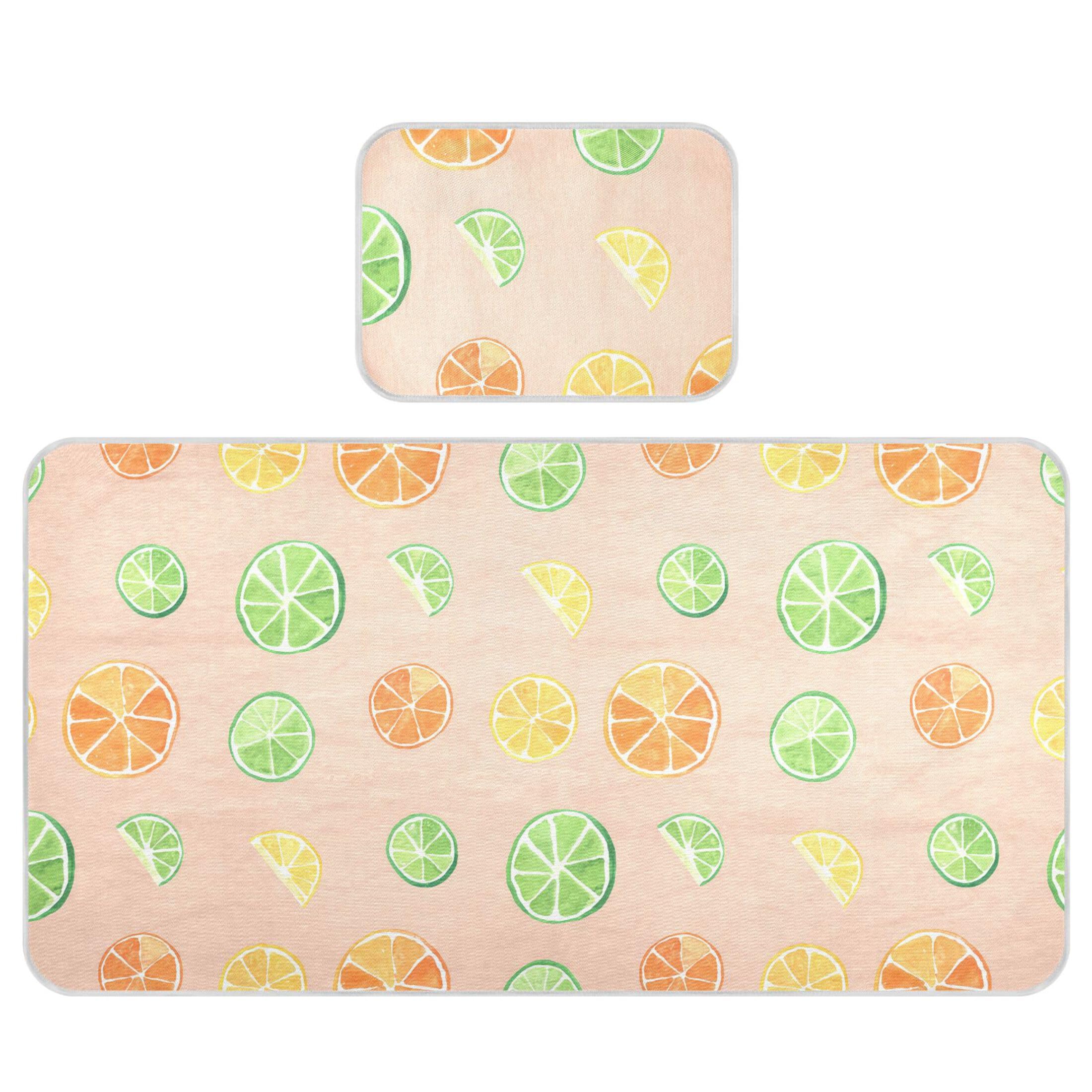 Takiito Citrus Slices Baby Cooling Mattress Pad, Soft & Breathable Cooling Mat Keep Baby Cool in Summer 28x52 in, Nursery Essential