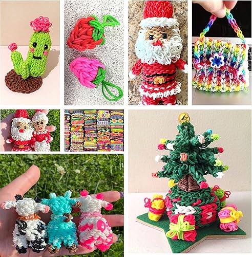 Miniatura 7 de Kit de pulsera de goma  más de 2500 pulseras de telar, juego de recambio de bandas de telar de goma, 23 bandas de colores, kit de fabricación de