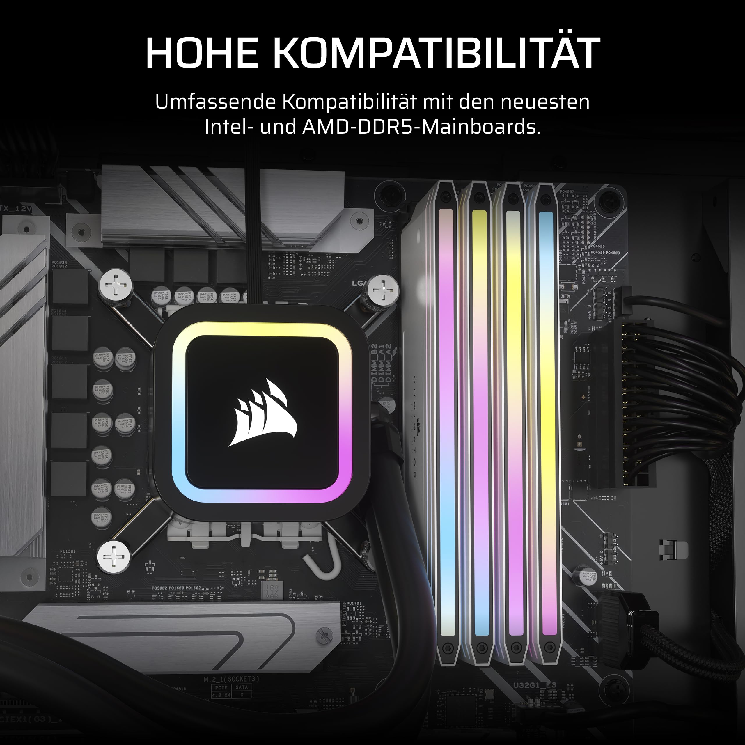 CORSAIR Dominator Titanium DDR5 RGB Lichtverstärkungs-Kit – 2X Module – 0GB RAM – CORSAIR iCUE-Kompatibel – Weiß