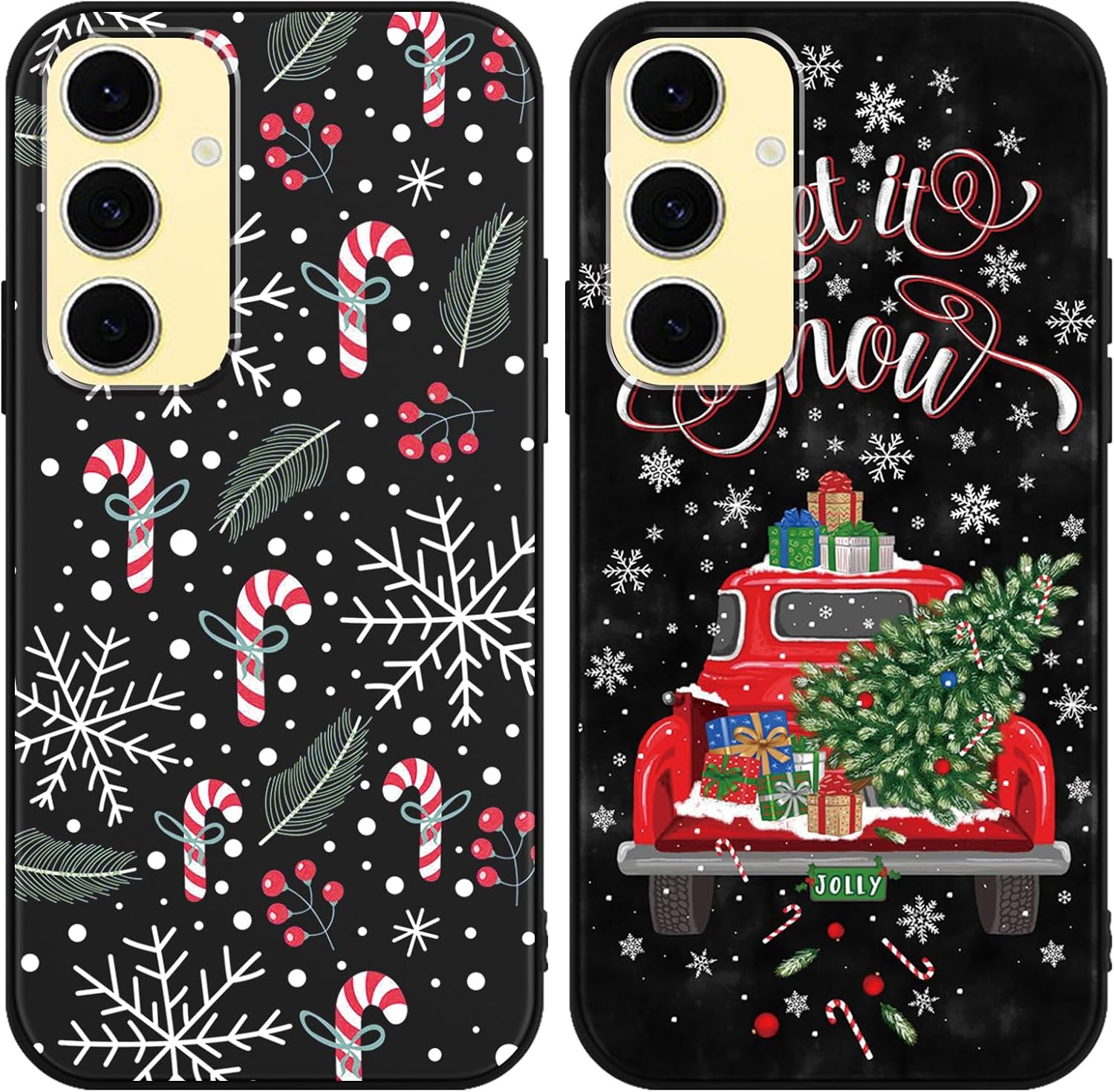 coque Samsung s25 Edge – Yoedge 2 x Coque de Noël pour Samsung Galaxy S25 Edge 5G 6,7&Prime;, Coque de téléphone avec motif de cerf de Noël, coque de Noël esthétique, coque en silicone TPU pour Samsung S25 Edge 5G