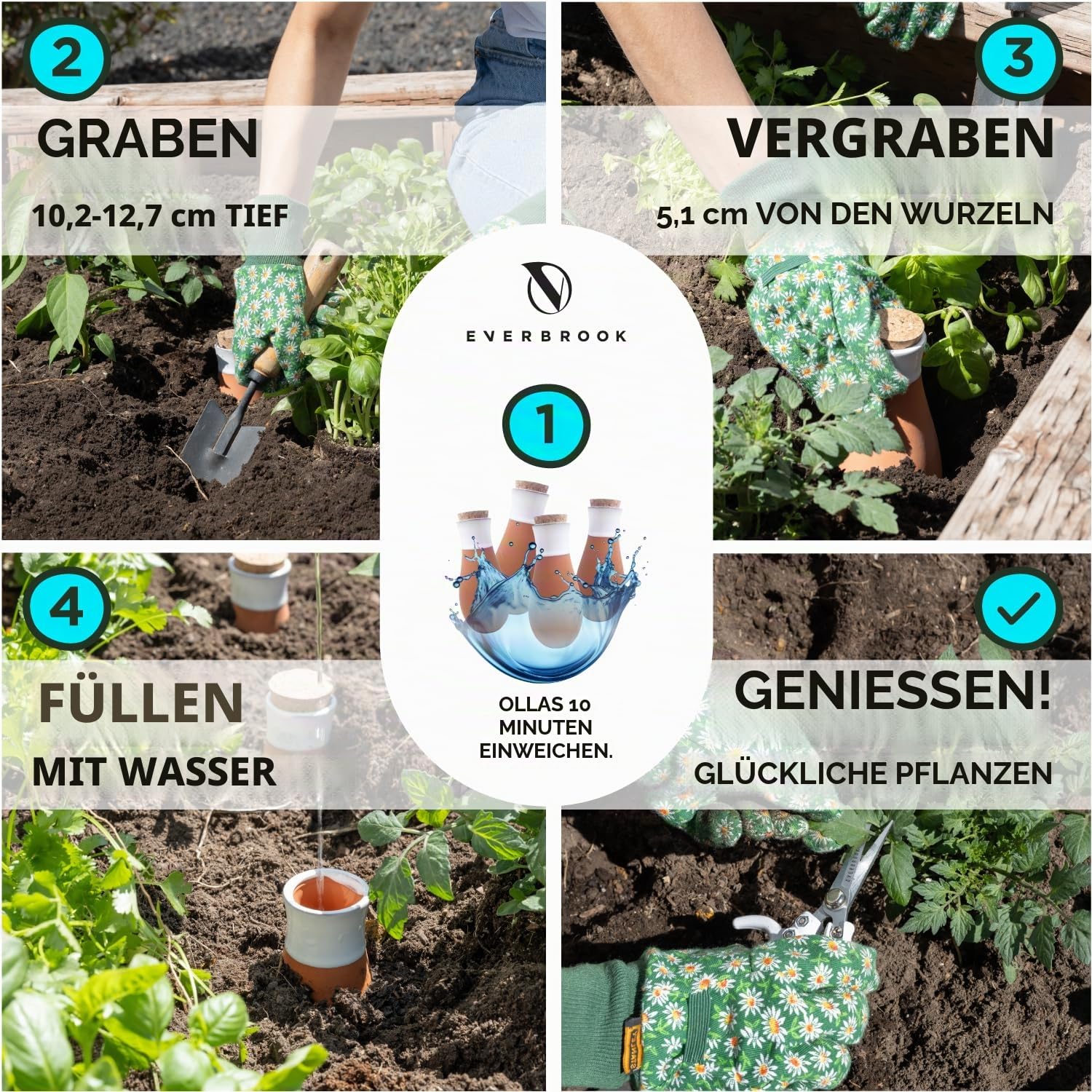 Pflanzen-Bewässerungskugeln – Terrakotta-Bewässerungsspikes – langsam freisetzende Olla-Bewässerungstöpfe – fasst 473 ml – selbstbewässernde Spikes – Bonus Gartenschere