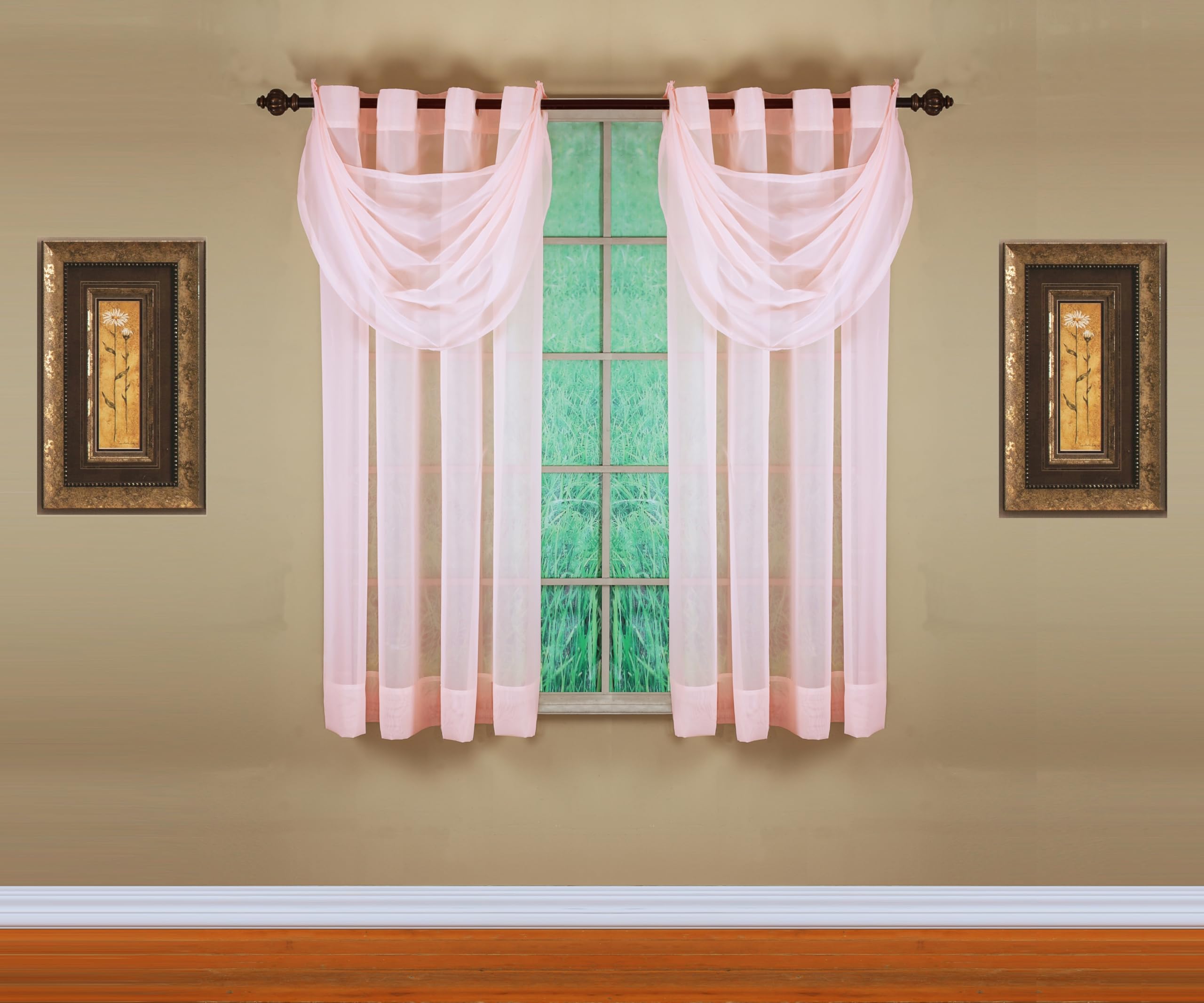 Today's Curtain, Emelia Grommet Sheer Panel 63" Rose, 59" W x 63" L