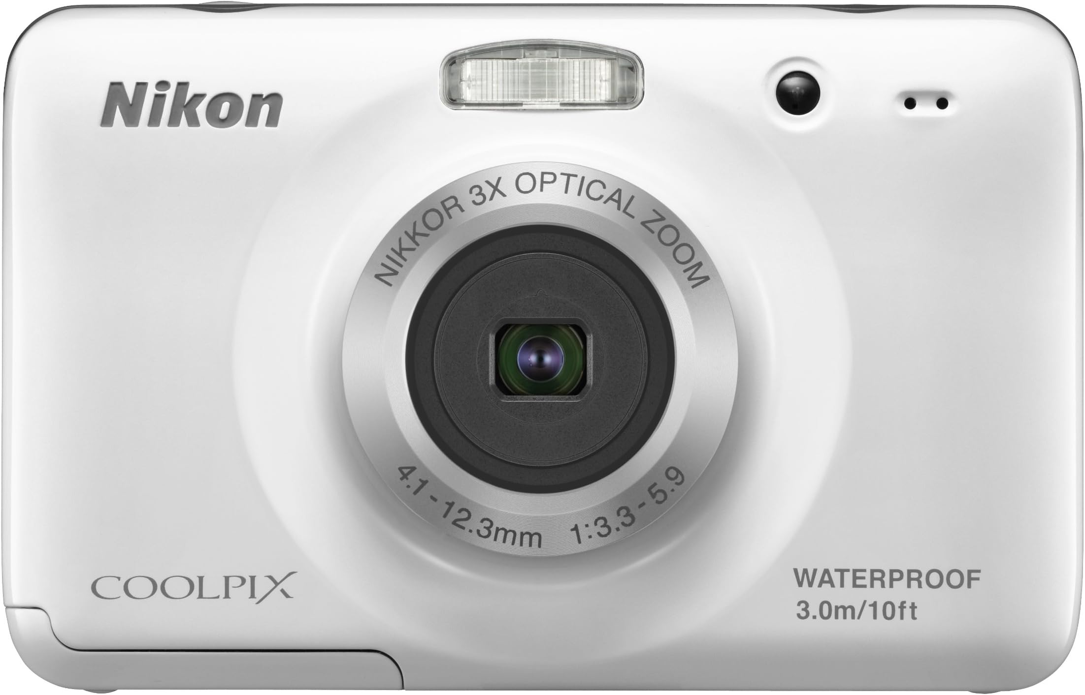Nikon COOLPIX S30 10.1 MP Digital Camera with 3x Zoom Nikkor Glass Lens and 2.7-inch LCD (White)