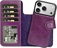 Vista 27 de HARDISTON Funda de piel auténtica de alta calidad hecha a mano para iPhone XR, tarjetero doble, funda magnética desmontable, función atril Marrón