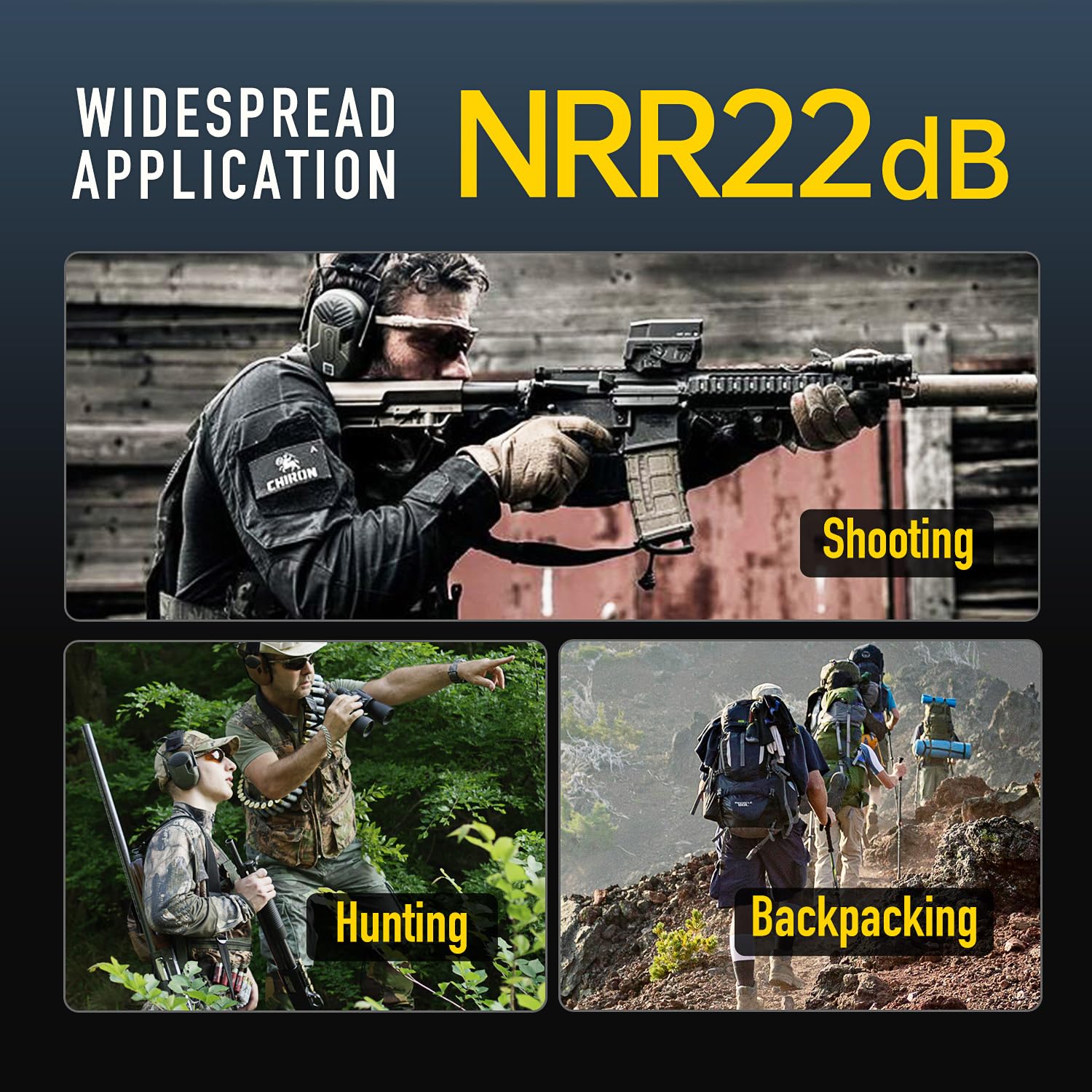 EARMOR Orejeras de protección auditiva M300T para disparos electrónicos para rango de pistola, protección auditiva M300L para tiradores, caza