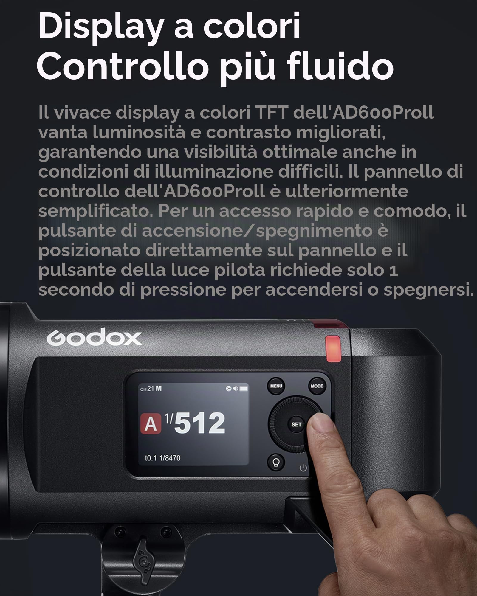 Godox AD600ProII - Flash da studio monocromatico, 600 WS, 2,4 G, TTL 1/8000s HSS per esterni, GN87 40 W bicolore 2800 K-6000 K, tempo di riciclaggio 0,01 s ~ 0,9 s, batteria al litio da 2600 mAh