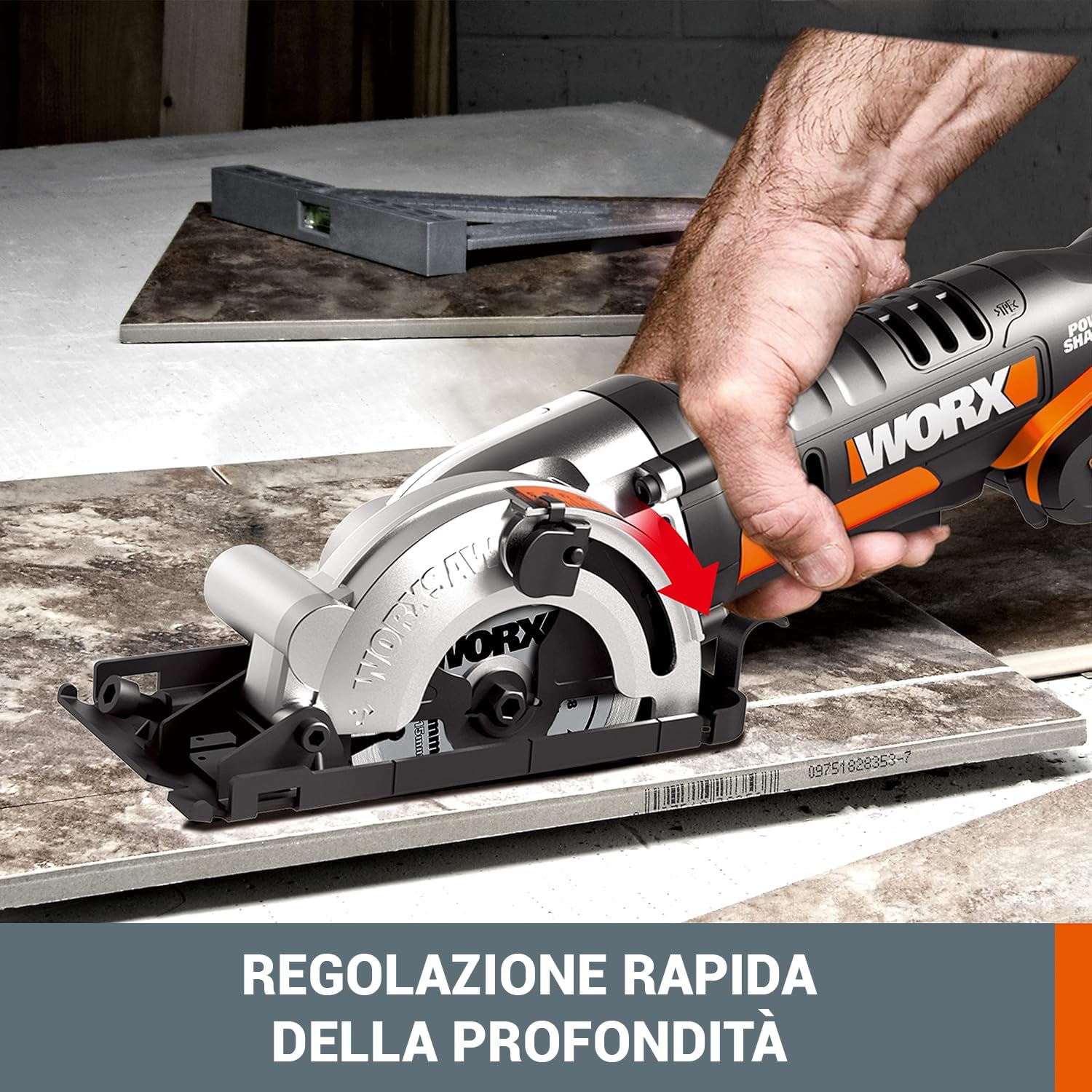 WORX WX527.9, sega circolare compatta ad immersione a batteria 20V (solo corpo macchina)