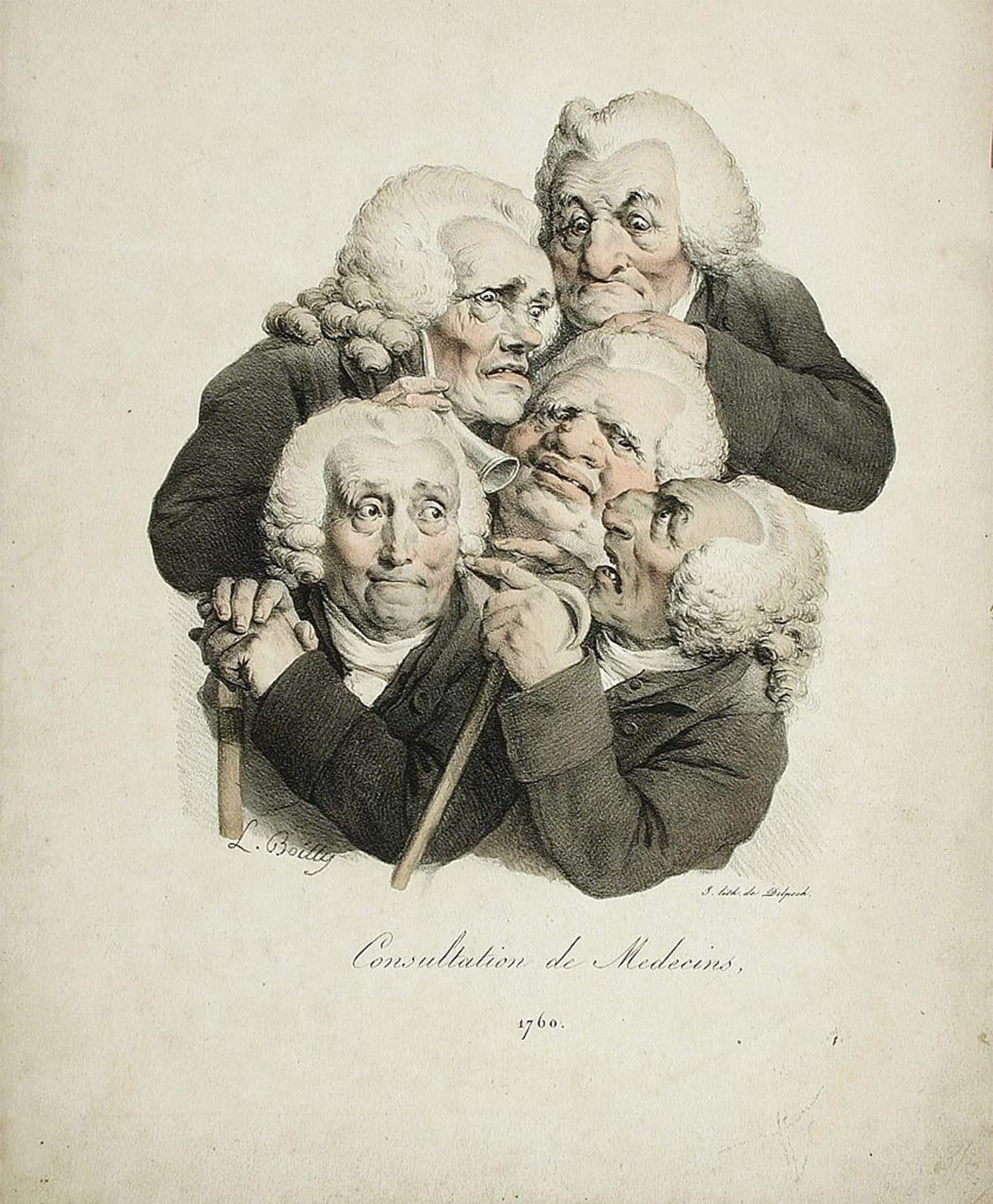 ARTXLXXBN Famous Print Painting Colorful Art Print Consultation of Doctors by Louis Leopold Boilly Canvas Art Decorations for Home Decor 60x90cm