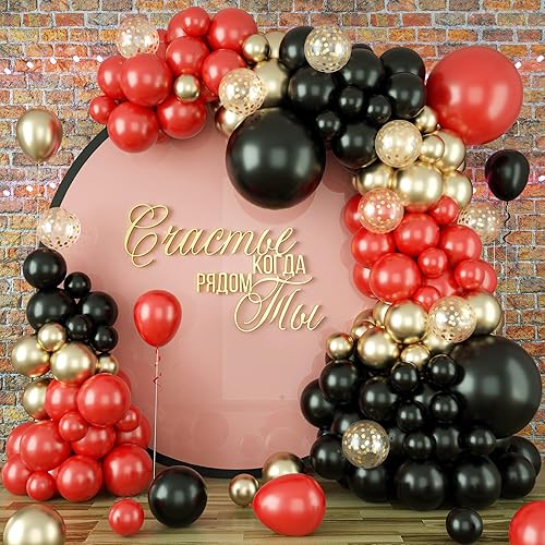 Kit de arco de guirnalda de globos, 115 piezas de arco de globos de látex de confeti dorado cromado metálico para mujeres y hombres, boda,