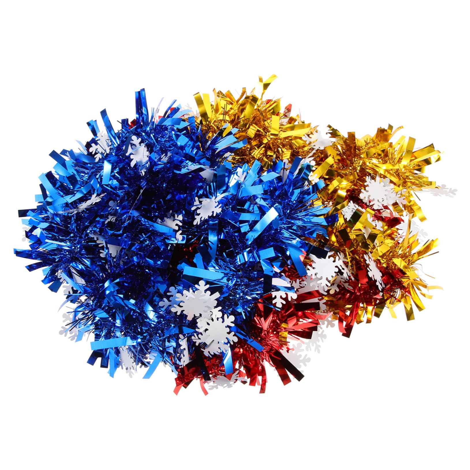 Guirnalda de Navidad con estrellas de cinta de color para decoración de árboles