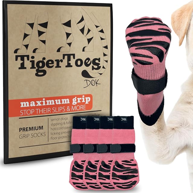 DOK TigerToes - Calcetines Antideslizantes Suelos de Madera Dura, Agarre extragrueso Que Funciona Incluso…
