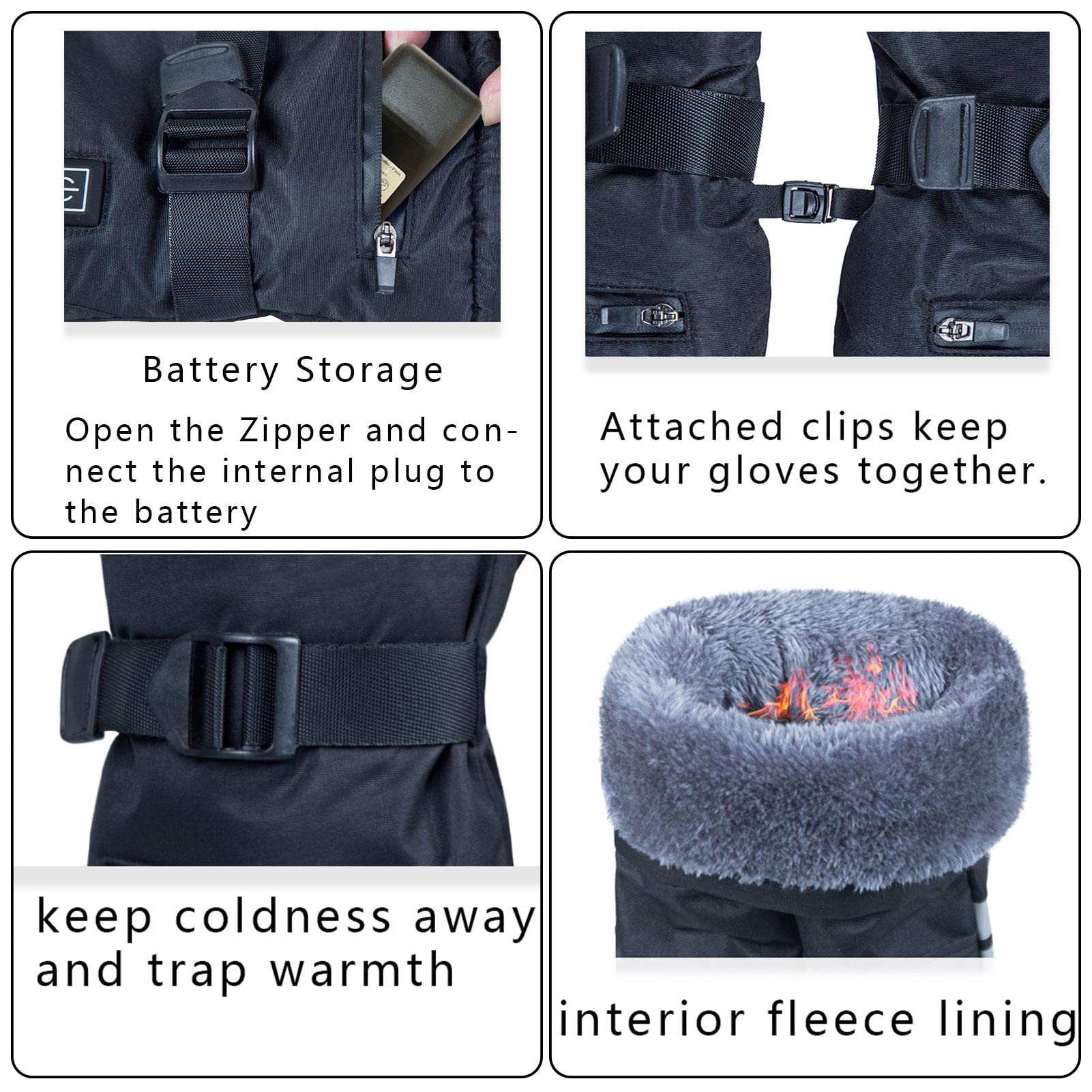 Keptfeet 2 Guanti riscaldati USB - Guanti riscaldati elettrici | Impermeabili Ricaricabili - Guanti Invernali Impermeabili con per Equitazione Escursionismo Sci Moto