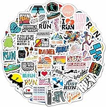 BulbaCraft Running Stickers for Water Bottles, Run Stickers and Decals, Runner Decals - Running Themed Party Decorations, Presents for Marathon Runners Men, Gifts for Women & Men