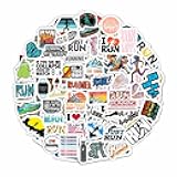 BulbaCraft Running Stickers for Water Bottles, Run Stickers and Decals, Runner Decals - Running Themed Party Decorations, Presents for Marathon Runners Men, Gifts for Women & Men