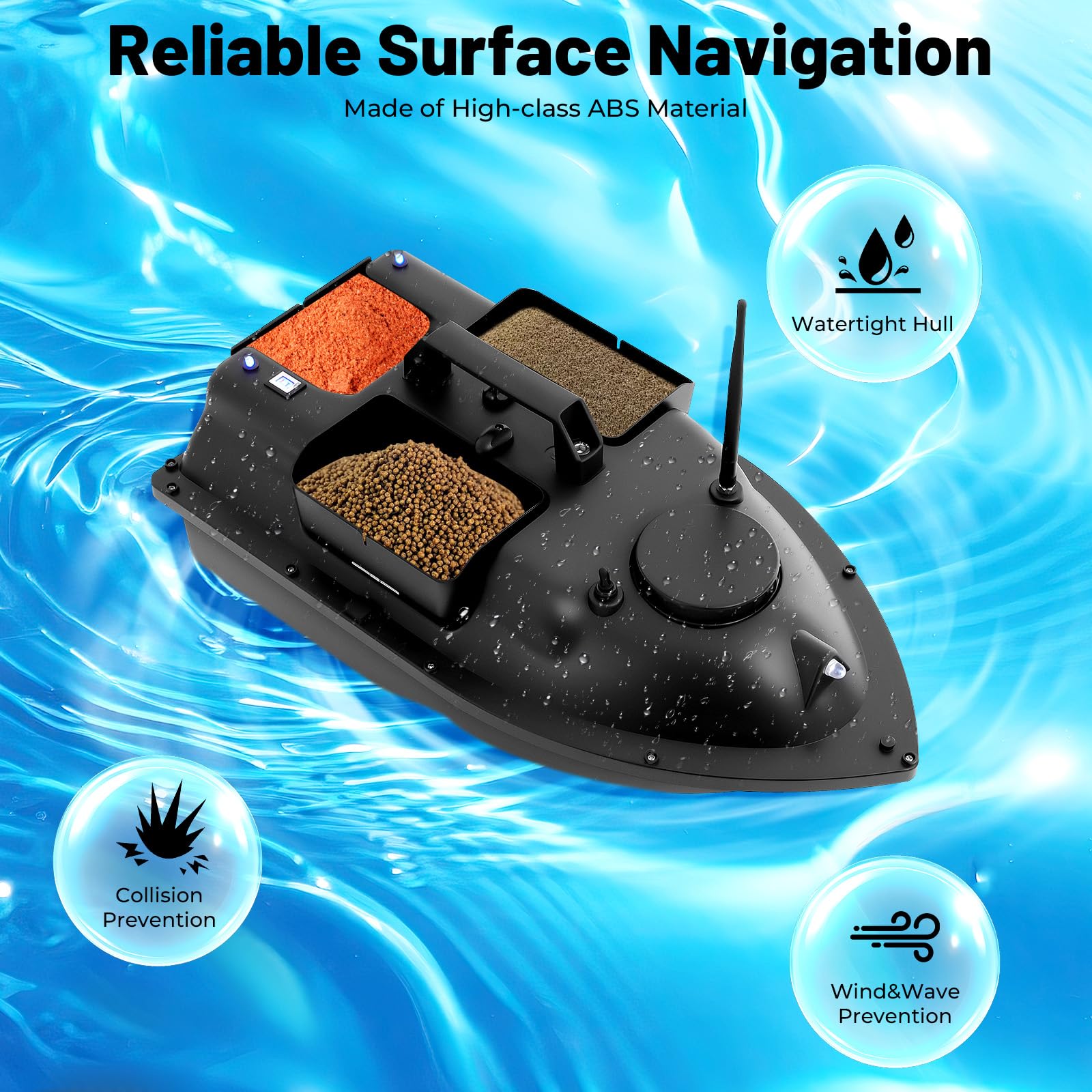 500M RC Bateau D'appât De Pêche Intelligent Sans Fil